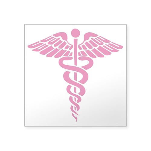 Clear - Pink Medical Caduceus Sticker