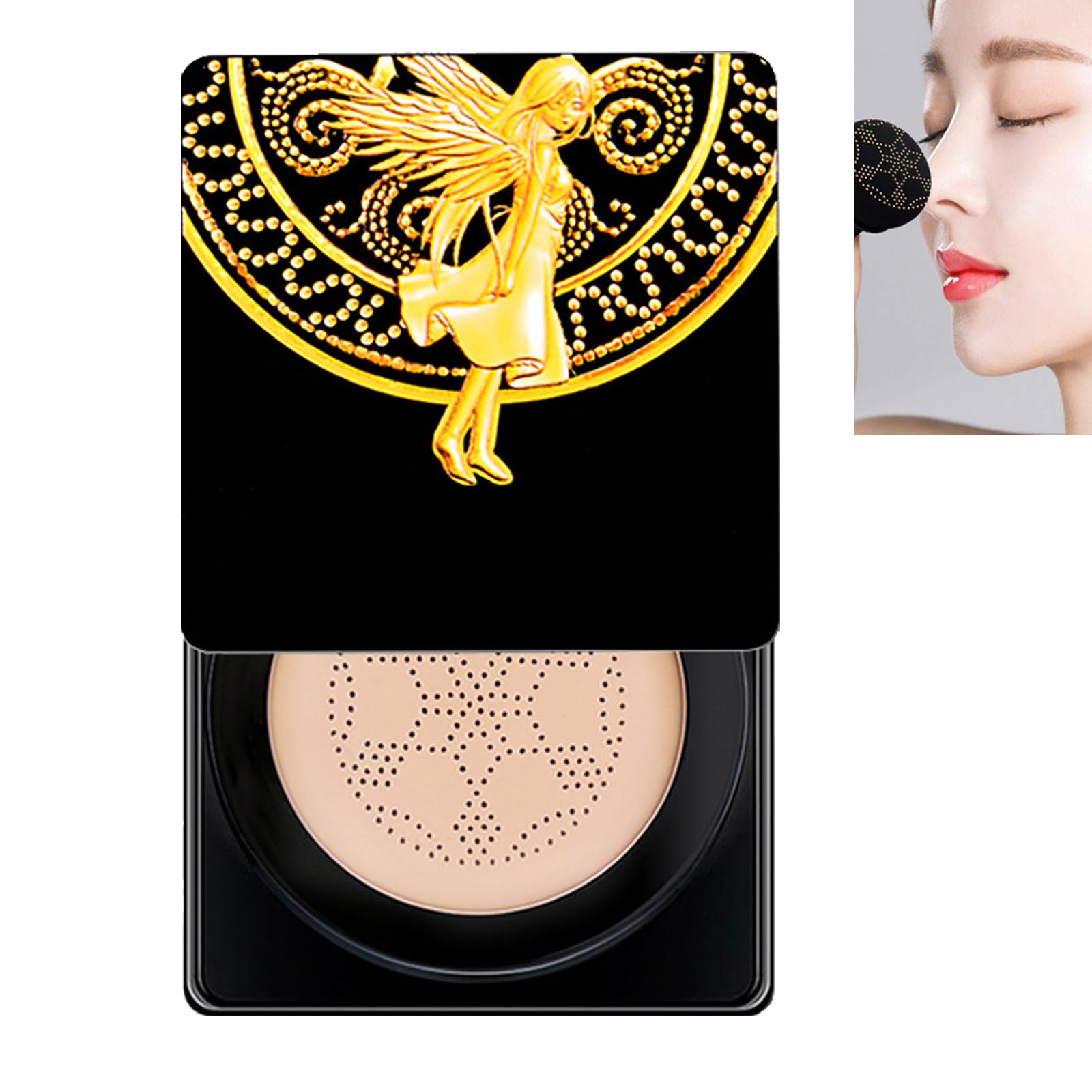 KOAHDE Air Cushion Moisturizing Concealer - Liquid Foundation Cushion with Mushroom Head Applicator, Hydrating BB Cream & CC Cream for Flawless Coverage | Perfect for Daily Makeup, Travel & On-The-Go Touch-Ups