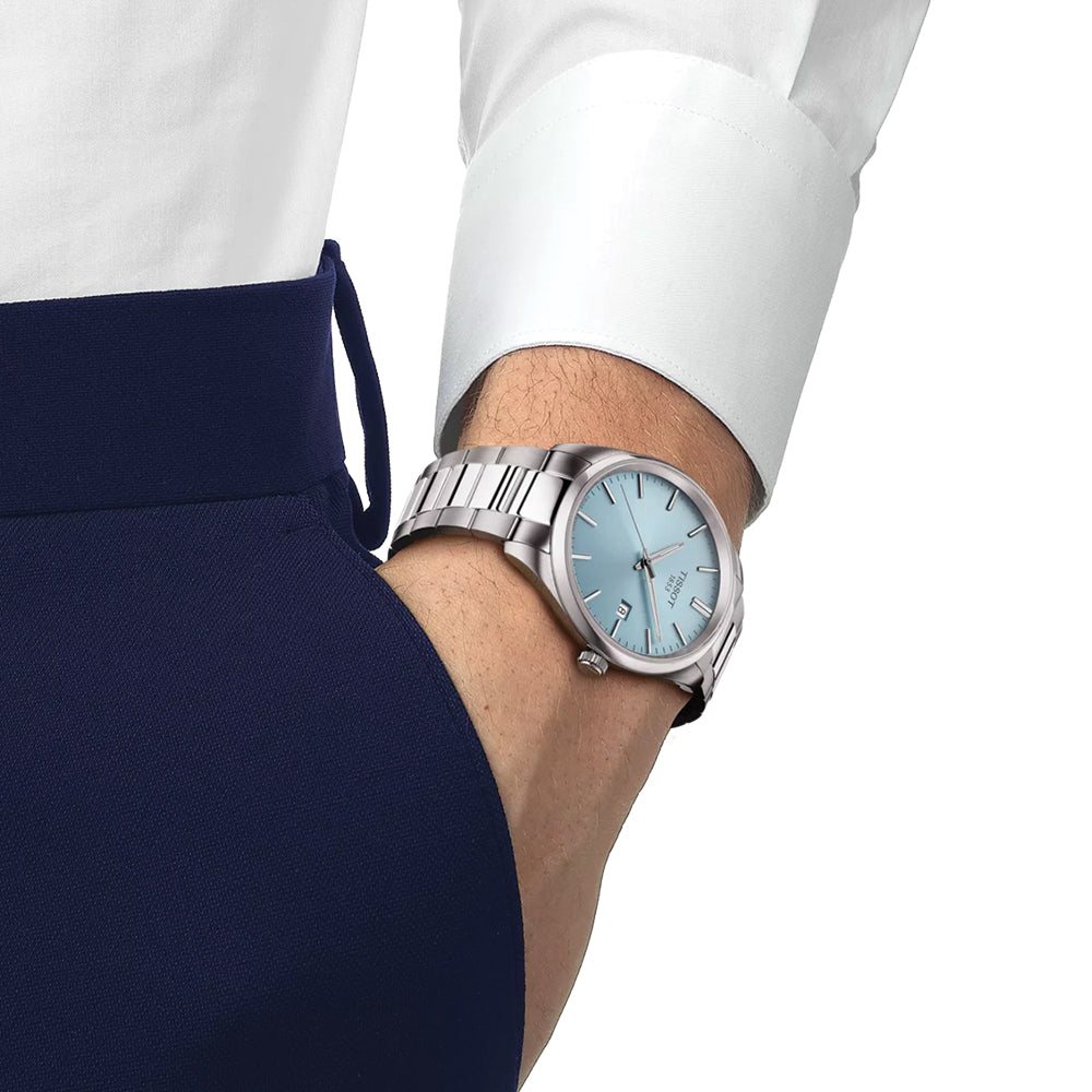 PR 100 Quartz 40mm Blue Dial Men's Watch with Stainless Steel Bracelet - Perfect for Business, Casual Wear & Everyday Use