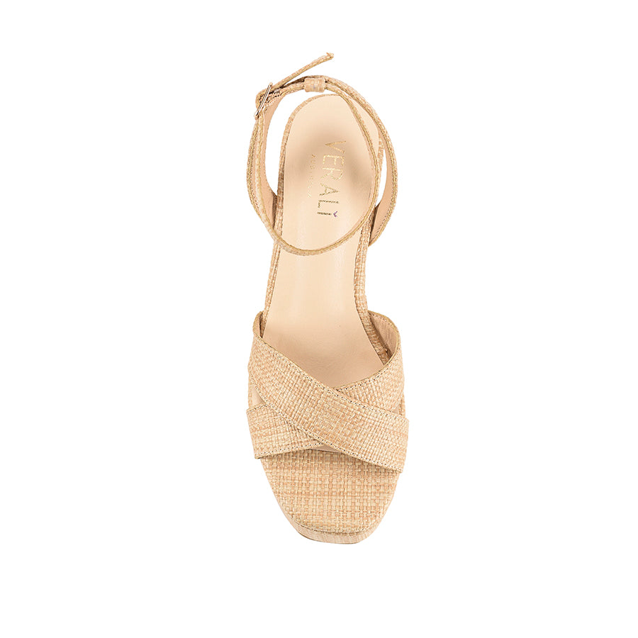 Callie Rope Wedges Women's Sandals - Natural Raffia Espadrille Platform Heels for Summer Beach Vacation & Boho Outfits