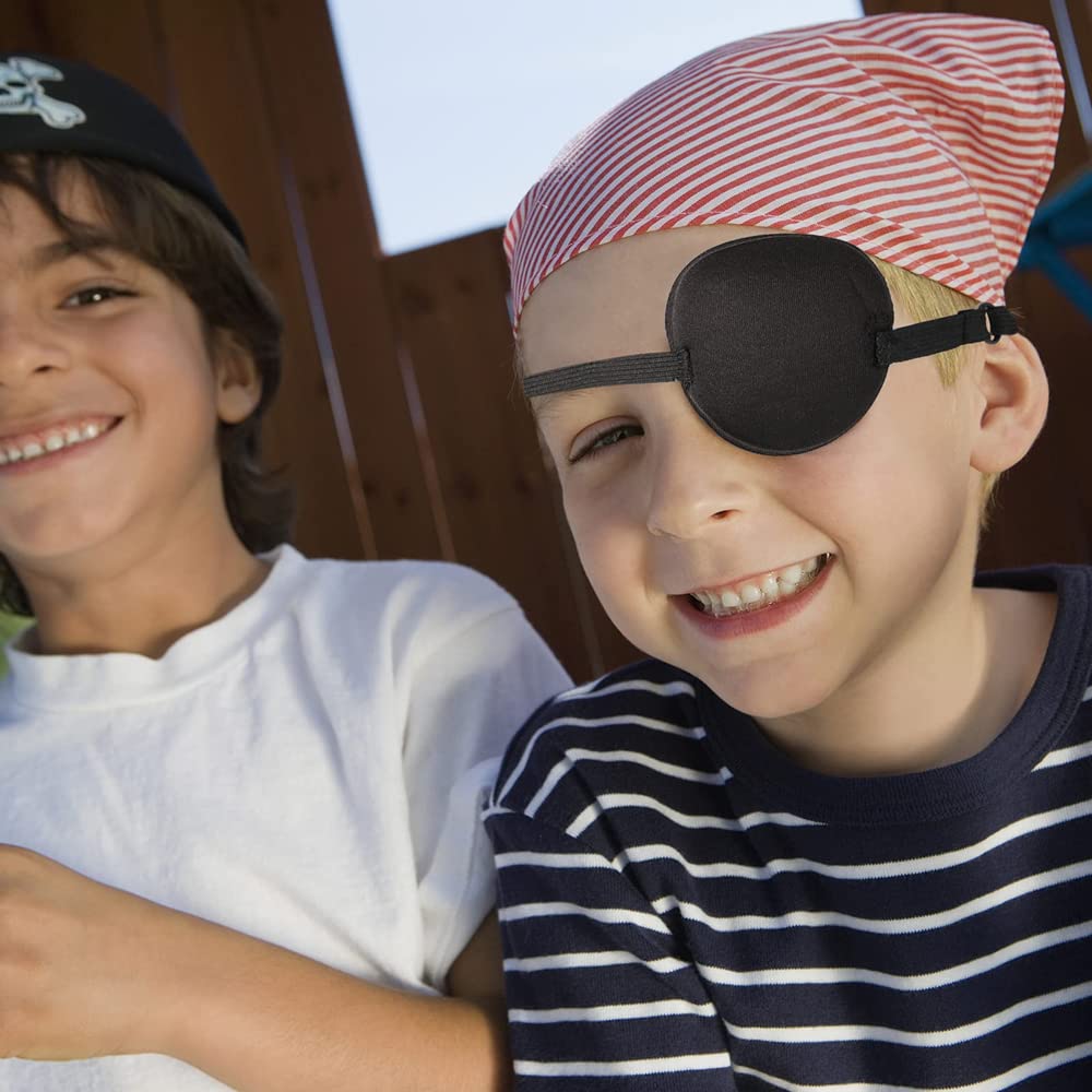 **Aston Andia Soft Polyester Eye Patch for Kids & Adults - Black Lazy Eye Cover for Halloween, Christmas Pirate Costume - Perfect for Sleep, Travel, and Light Sensitivity Relief**