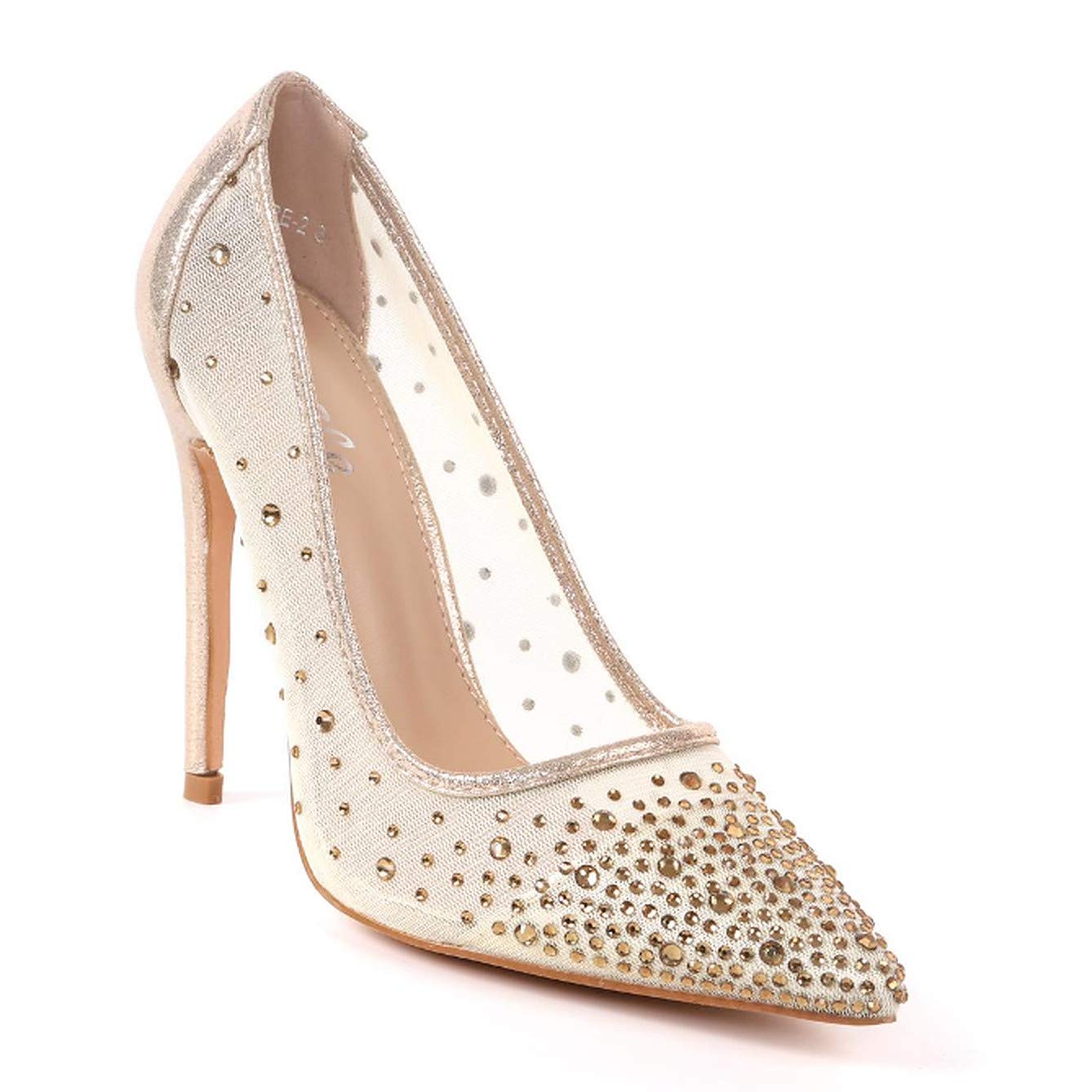Sparkling Rhinestone Pointed Toe High Heels for Women - Elegant Transparent Pumps for Party, Wedding & Special Occasions | Perfect for Prom, Evening Events & Bridal Shoes