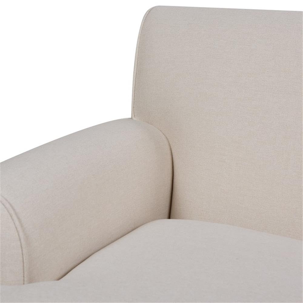 MAKLAINE Modern Solid Wood Accent Armchair in Sky Blue - Neutral Tone Living Room Seating for Home Office, Lounge & Dining Room Decor