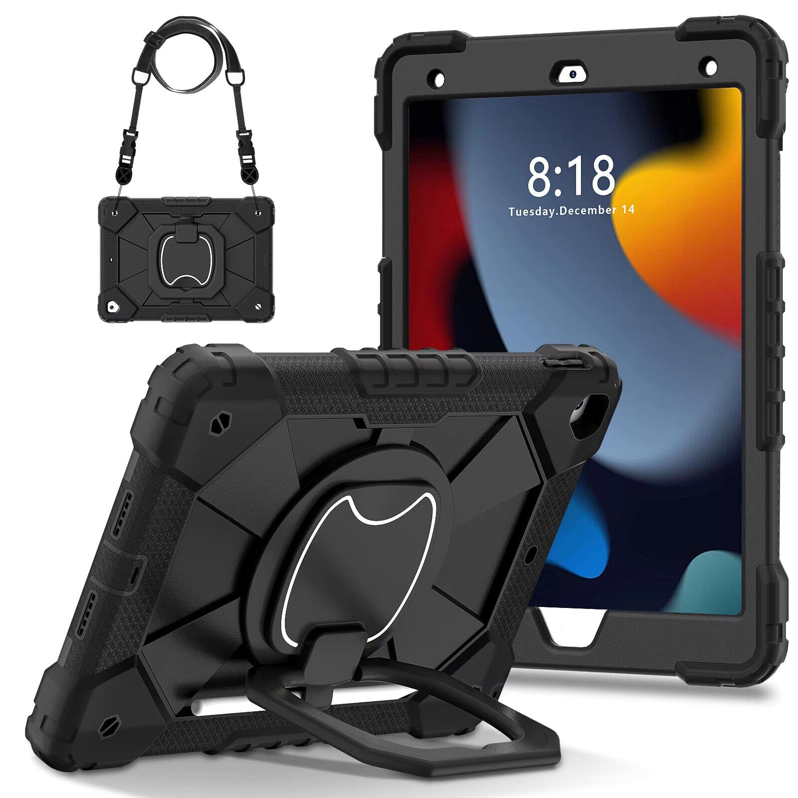 Shockproof Heavy Duty Kids Case for iPad 7th Generation 10.2 Inch - Black Protective Cover | Perfect for School, Travel & Playtime