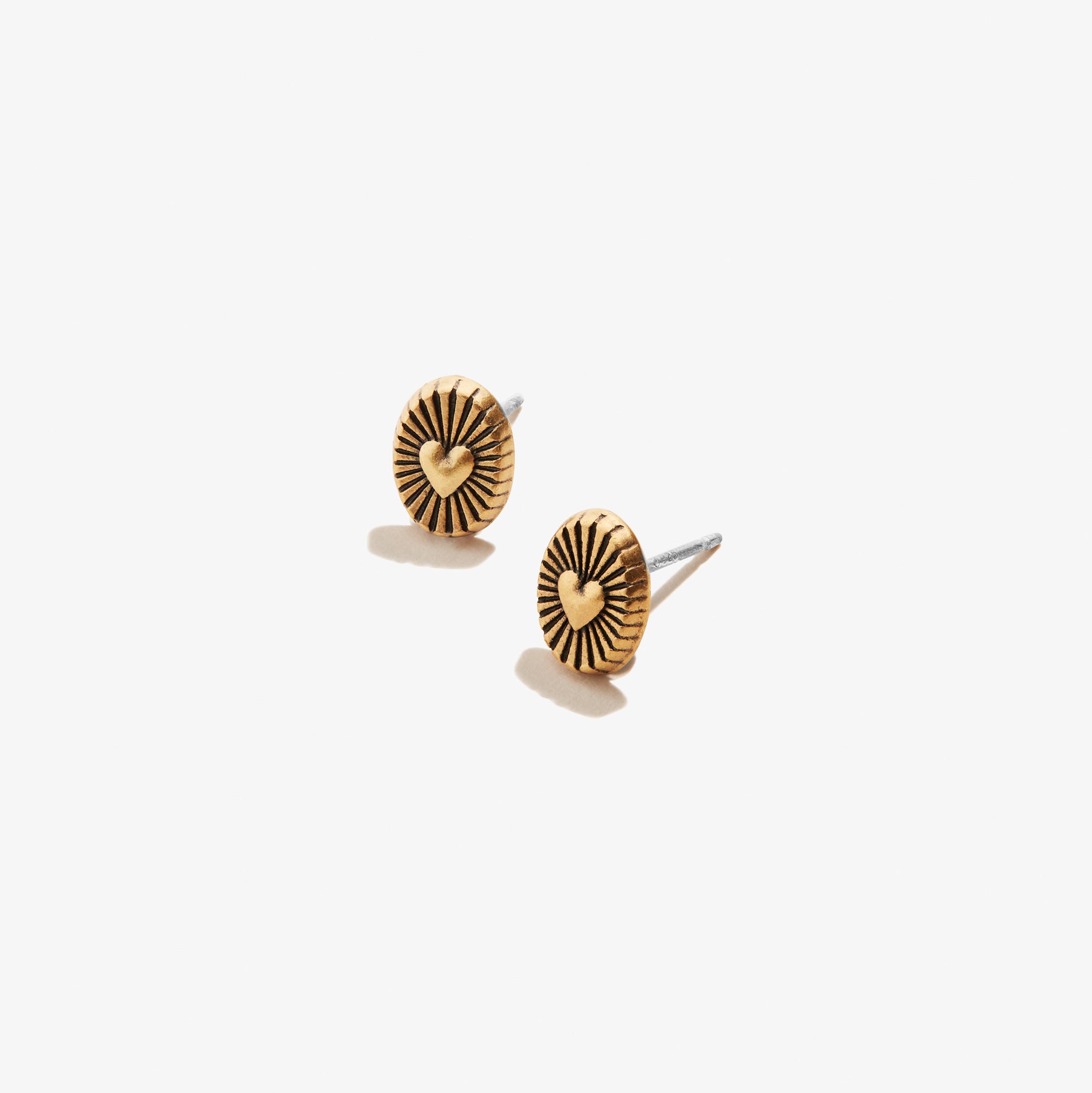 Heart Embossed Stud Earrings for Women - Minimalist Rose Gold Small Hoop Earrings - Perfect for Valentine's Day Gifts, Date Night & Everyday Wear