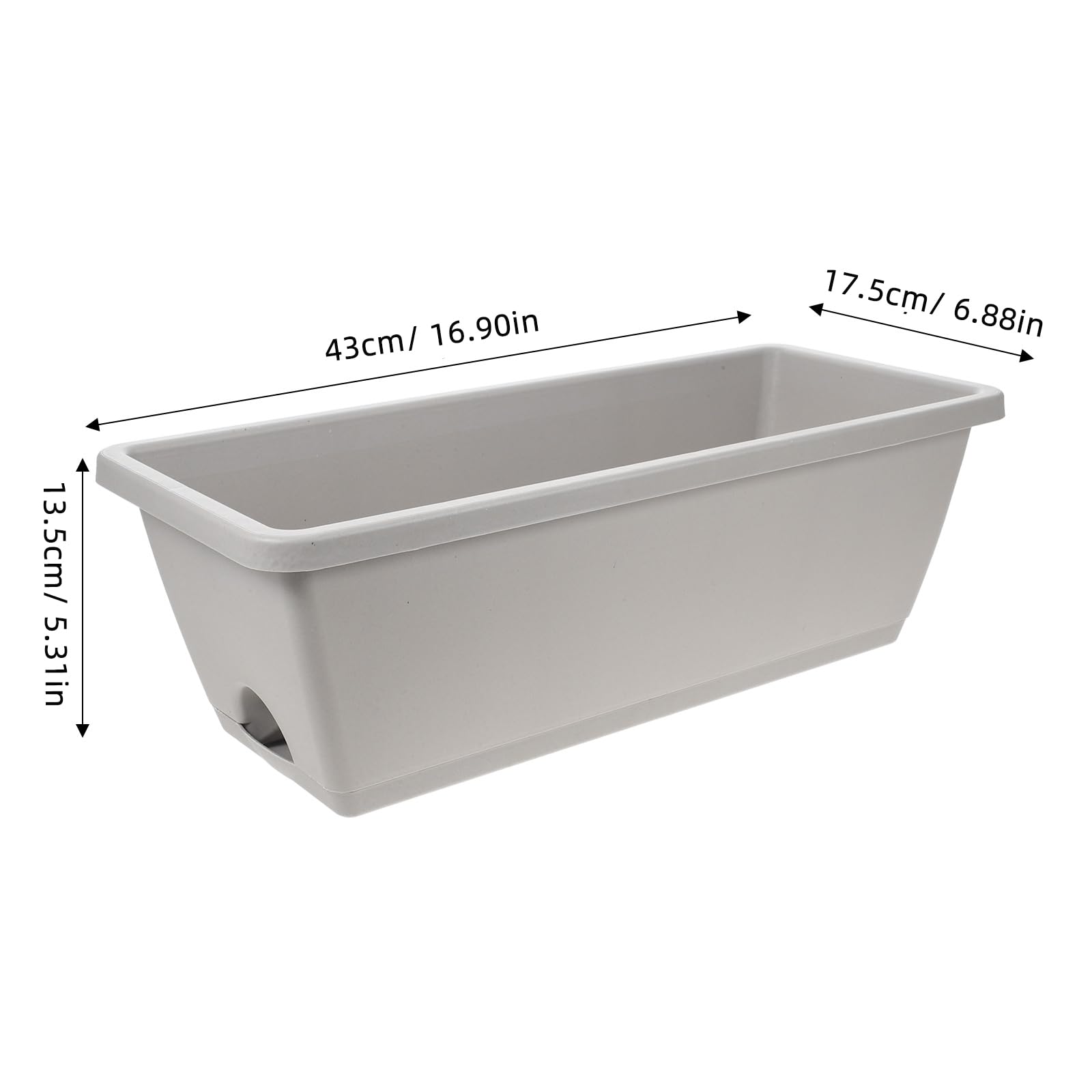 BESPORTBLE 17 Inch Window Box Planter Set of 4 - Rectangle Plastic Flower Pots with Drainage Holes & Trays - Indoor Outdoor Garden Planters for Flowers, Vegetables, Herbs - Perfect for Windowsills, Balconies, Patios & Home Decor