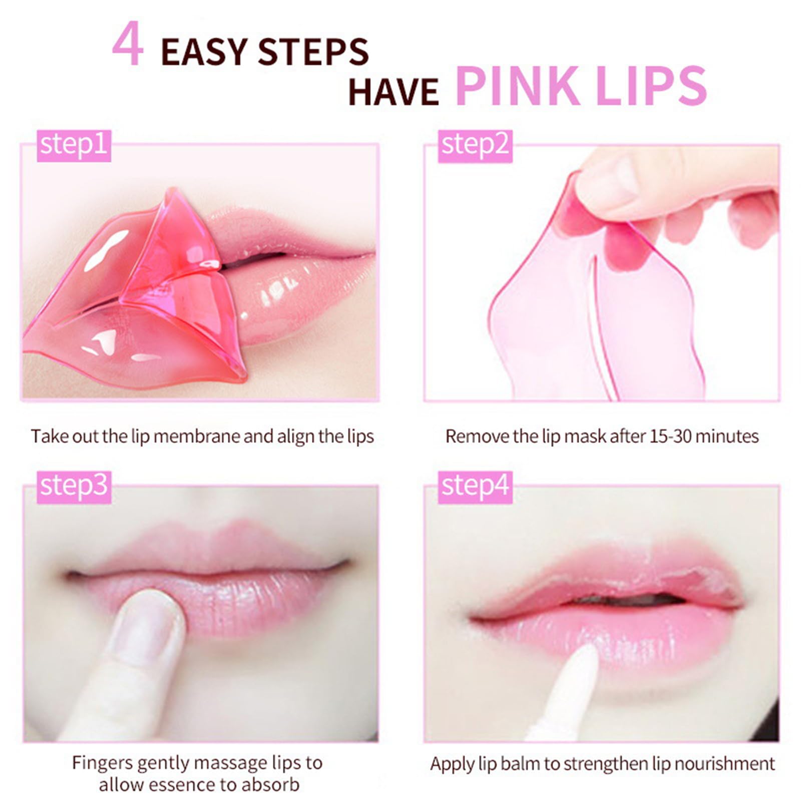 30 Pcs Collagen Crystal Lip Masks - Honey, Cherry & Aloe Vera Lip Care Gel Pads for Moisturizing, Anti-Aging & Wrinkle Reduction | Hydrating Treatment for Chapped Lips & Dead Skin Removal | Perfect for Night Care, Travel & Dry Winter Lips