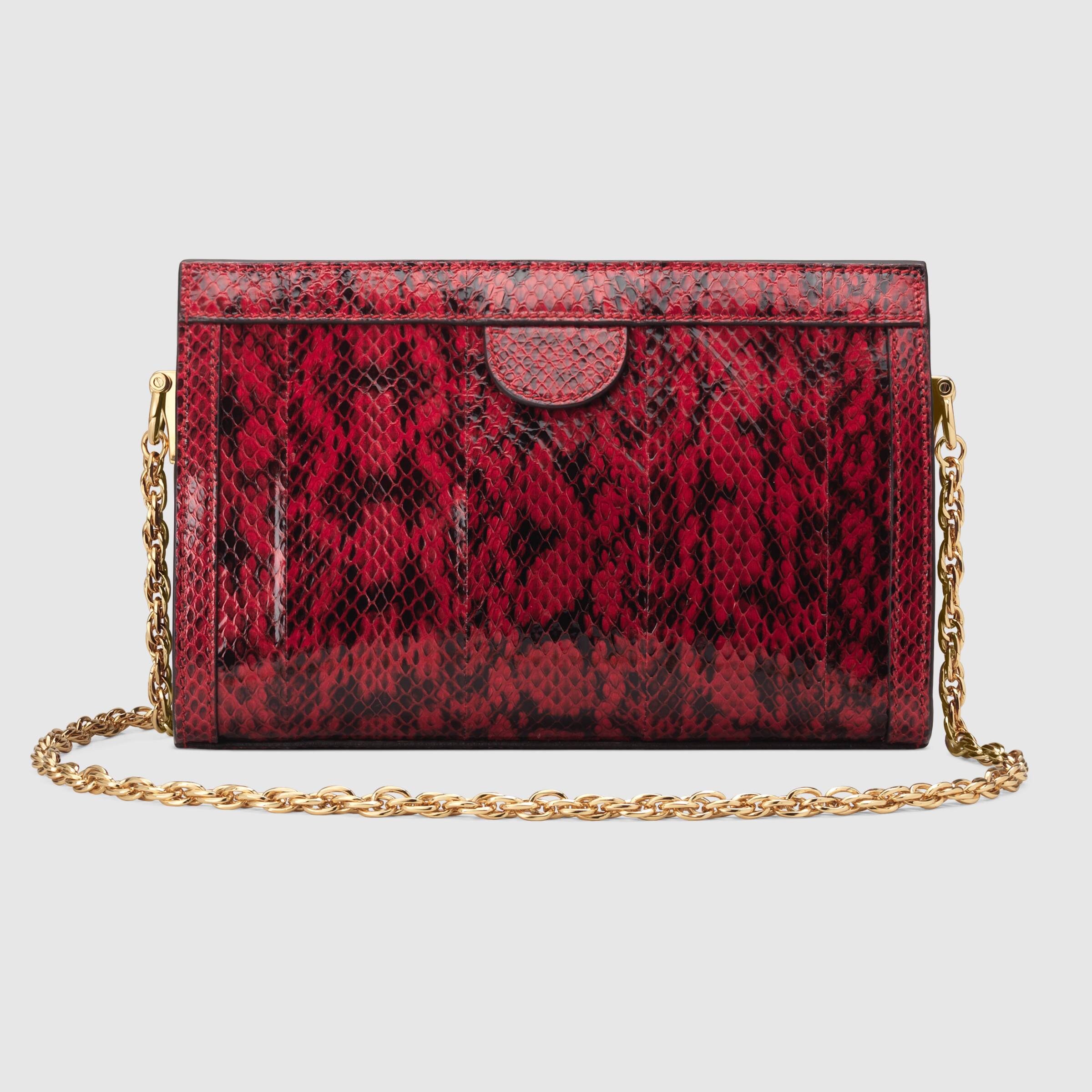 Gucci Ophidia Small Snakeskin Shoulder Bag in Hibiscus Red | Luxury Designer Crossbody Purse for Women | Perfect for Date Night, Parties & Everyday Use