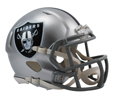 Authentic Oakland Raiders Speed Mini Helmet - Collectible NFL Football Memorabilia for Fans, Display & Gifting | Perfect for Home Office Decor, Sports Bars, and Game Day Parties