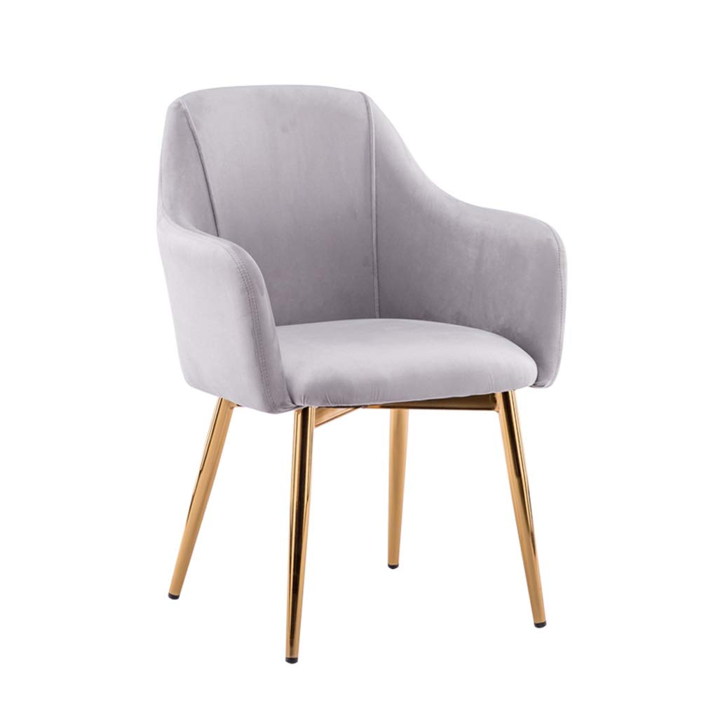 Gray Dining Chair with Armrest & Backrest - Bar Stool for Restaurant, Cafe, Home Office & Reception - Comfortable Seating for Dining Table & Dressing Table