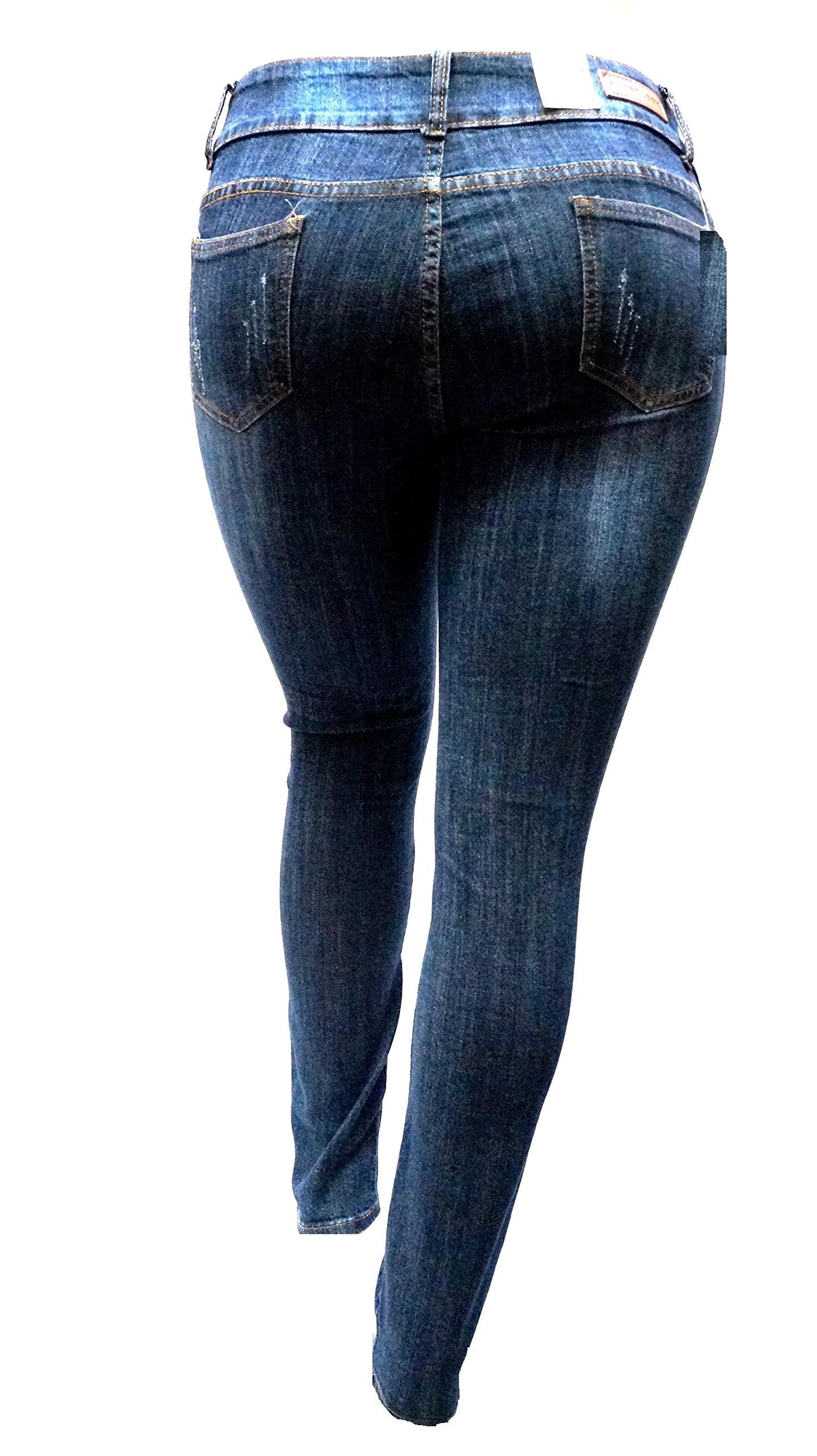 Jack David 1826 Women's Plus Size Stretch Ripped Skinny Jeans - High Waist Distressed Denim Pants for Casual Wear & Night Out