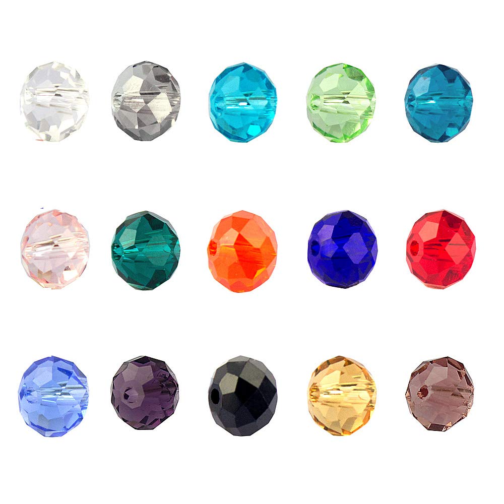 Wholesale 8mm Briolette Faceted Rondelle Crystal Glass Beads - 450pcs Bulk Jewelry Making Supplies with Storage Container Box | DIY Necklace, Bracelet & Earrings Crafting Beads