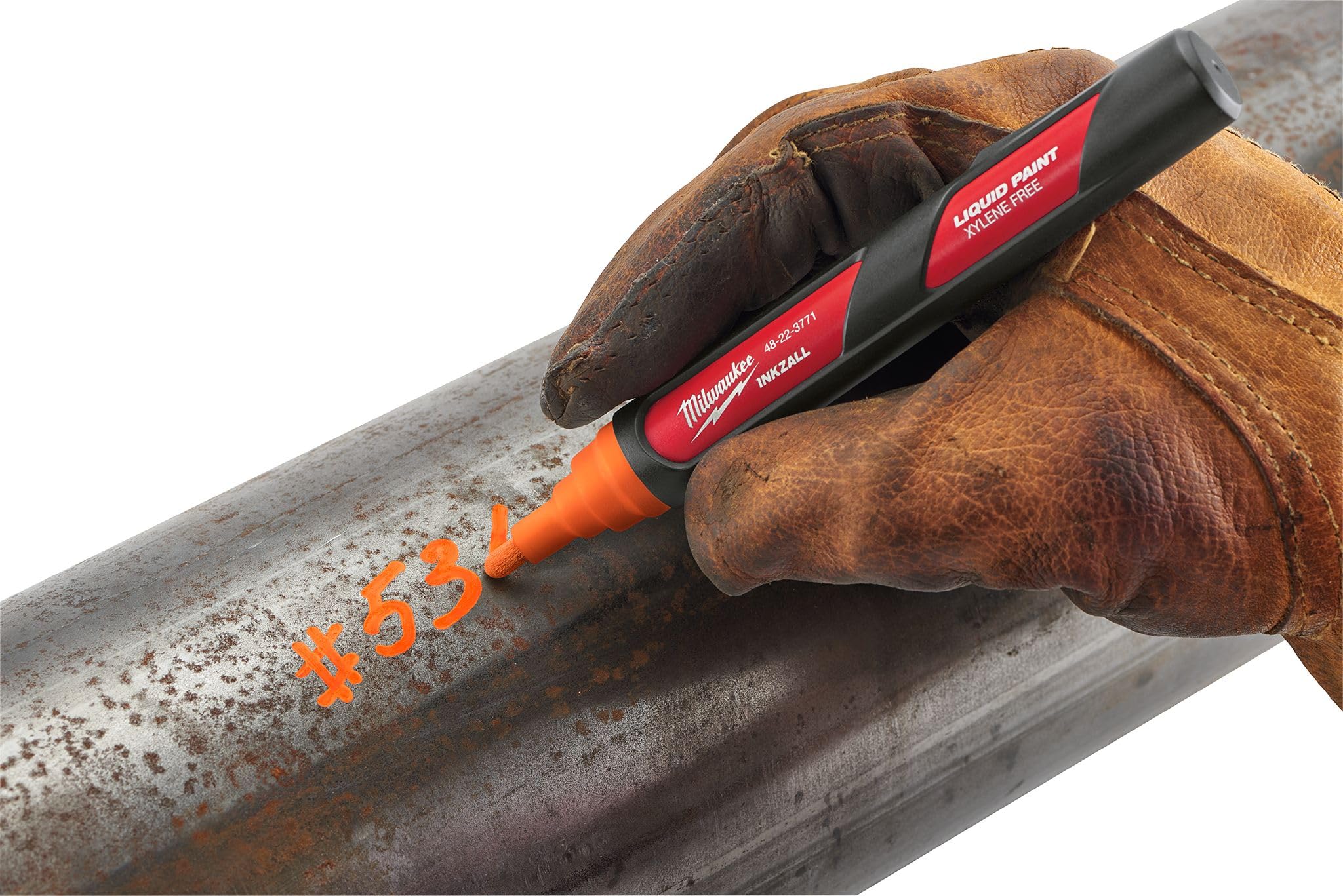 Milwaukee Electric Tools Paint Marker - Orange (48-22-3771) | Industrial-Grade Permanent Marker for Metal, Wood & Concrete | Ideal for Construction, DIY Projects & Equipment Labeling