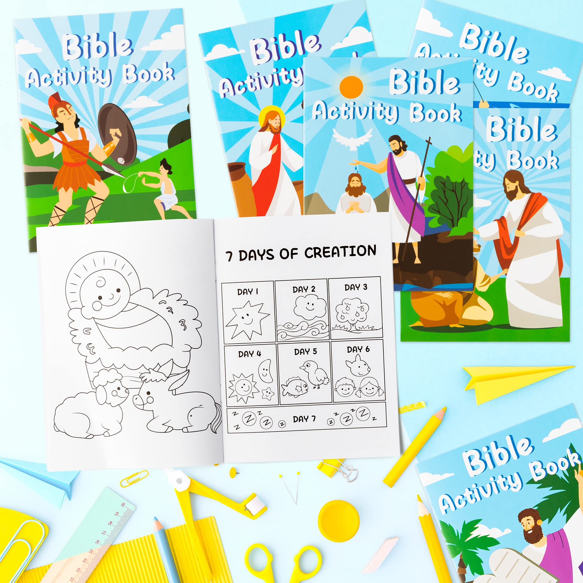 Religious Easter Coloring Books for Kids - 24Pcs Bible Story DIY Art Drawing Book with Jesus Patterns | Christian Sunday School Activity, Toddler Birthday Party Favors, Goodie Bag Fillers & Easter Basket Stuffers