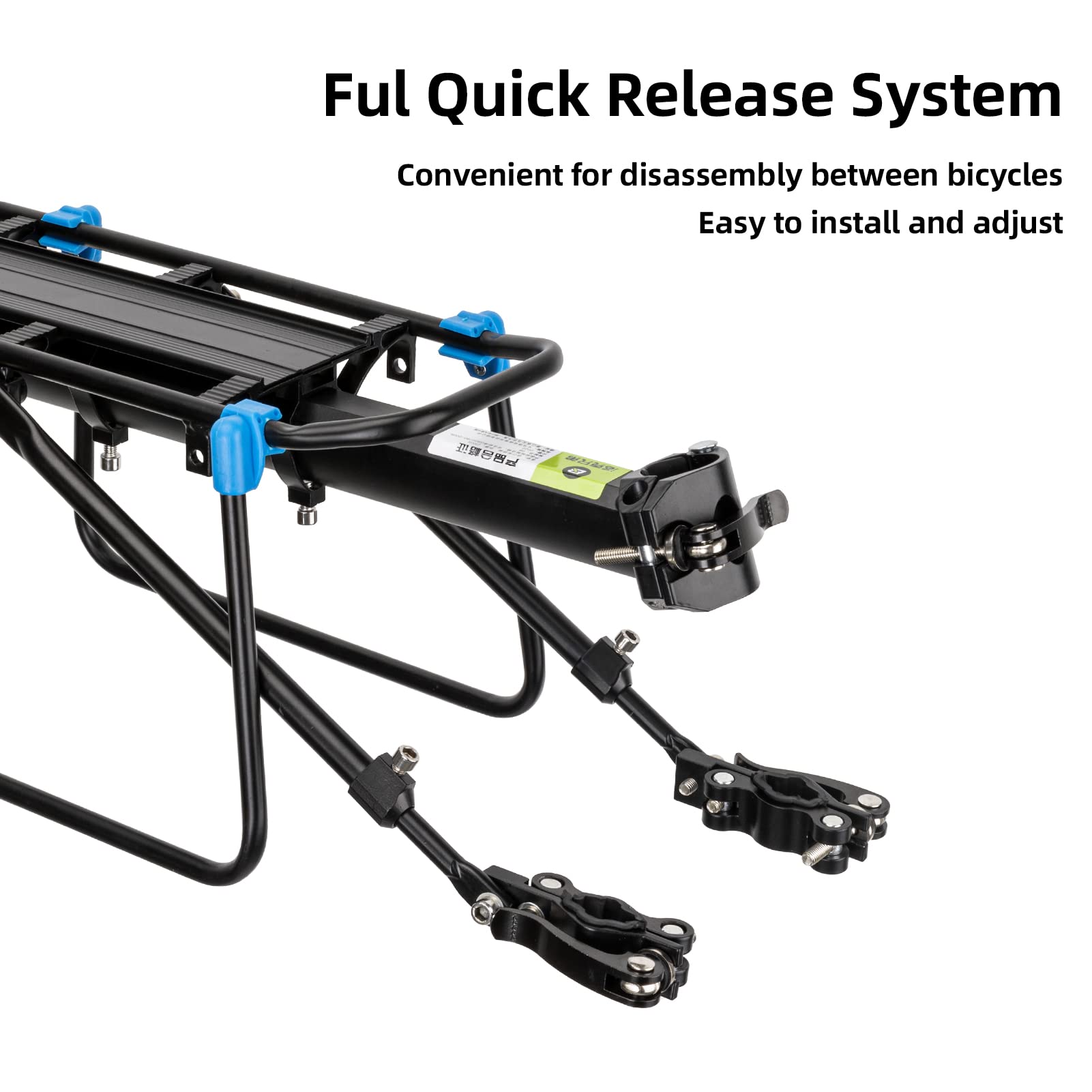 ROCKBROS Quick Release Aluminum Alloy Rear Bike Rack - Lightweight Cargo Carrier for Mountain Bikes & Commuter Bikes | Perfect for Grocery Shopping, Camping Gear & Daily Commute