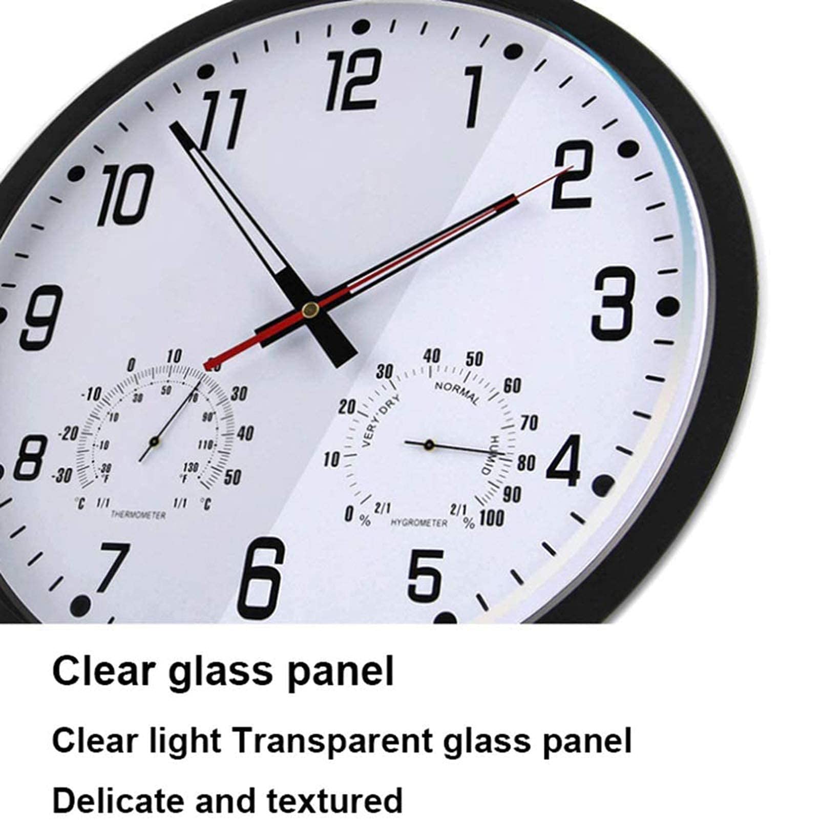 Outdoor Waterproof Garden Clock with Temperature & Humidity Display - Silent Accurate Wall Mounted Weather Clock for Patio, Backyard, and Garden Decor