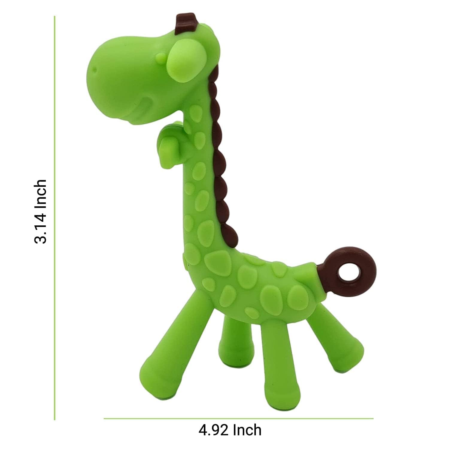 Kritiu Giraffe Shape Teether & Teether Combo - BPA-Free Silicone Teething Toys for Babies 0-12 Months | Safe & Fun Gum Massagers for Soothing Sore Gums | Perfect Baby Shower Gift (Green & Pink) | Use at Home, Daycare or On-the-Go