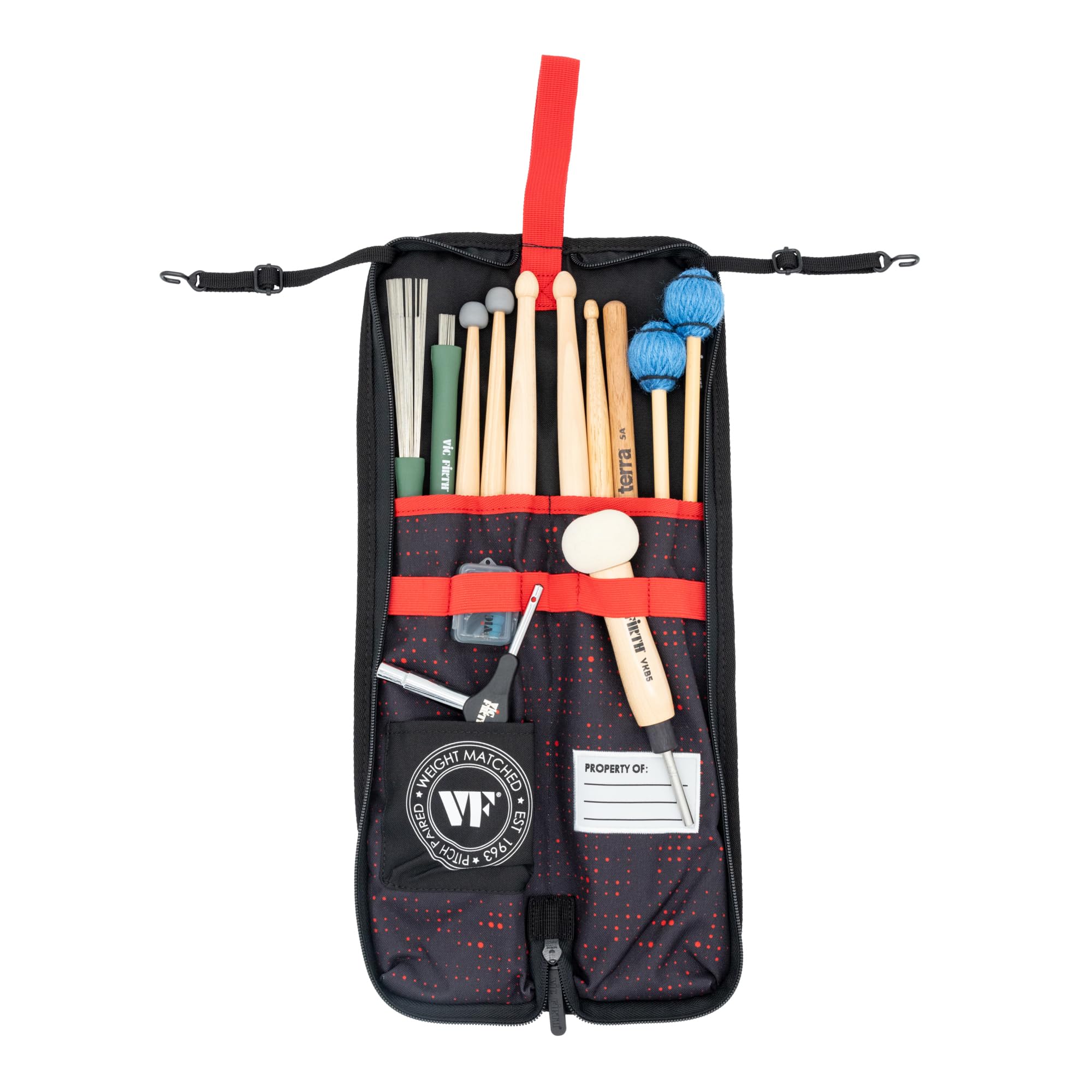 Vic Firth Essential Stick Bag for Drummers - Red Dot Design | Perfect for Gigging, Practice & Drum Storage