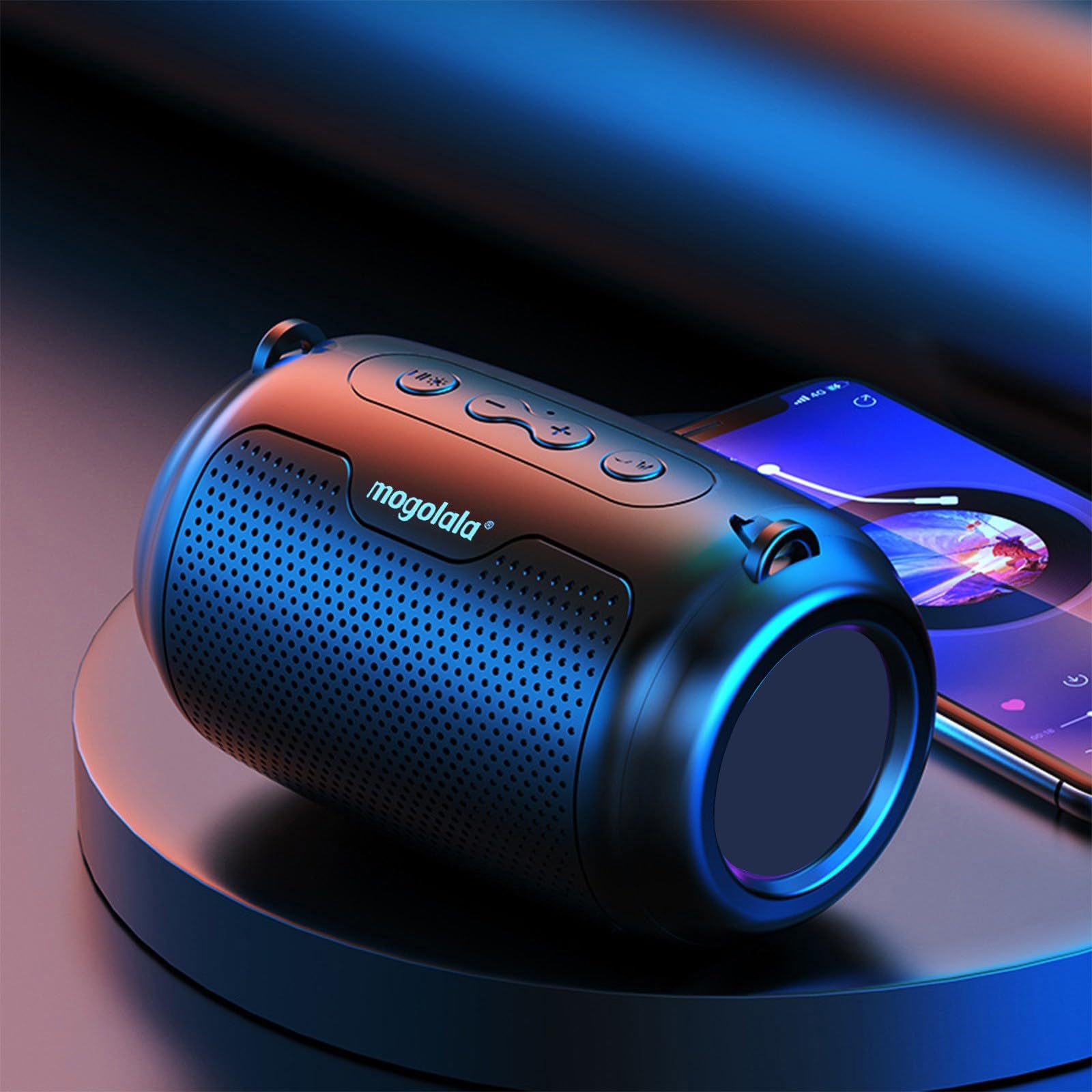 Portable Bluetooth Speaker with LED Lights - Wireless Stereo Sound, Rechargeable, Waterproof - Perfect for Outdoor, Travel, Party & Home Use