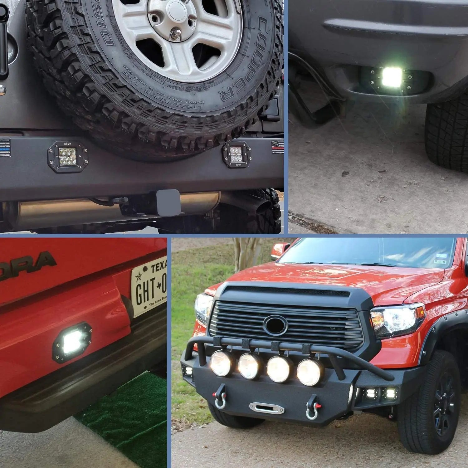 4.8 Inch 18W Flush Mount LED Work Lights - Waterproof Spot Lights for Trucks, Boats, ATVs (Pair) - Perfect for Off-Roading, Marine, and Workshop Lighting