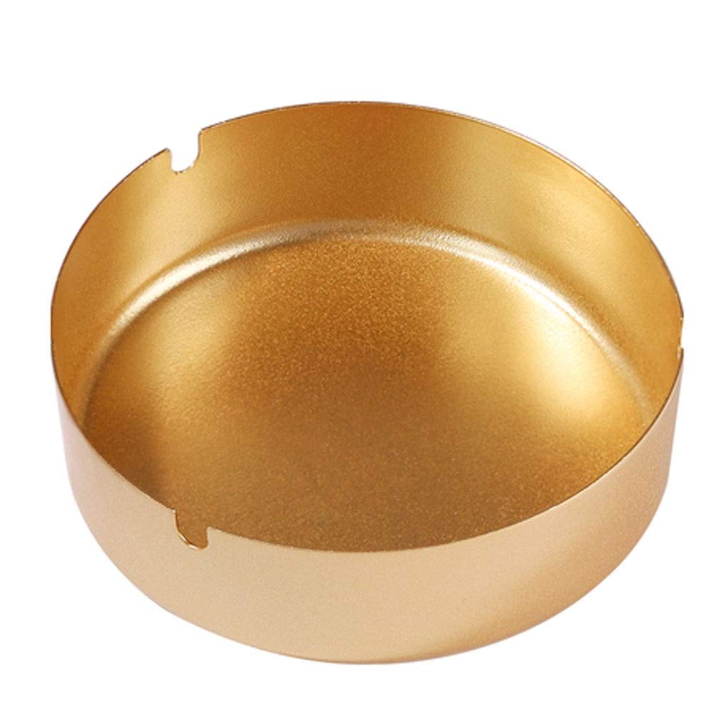 Premium Stainless Steel Cigar Ashtray - Round Tabletop Cigarette Holder & Ash Tray for Home, Hotel, Restaurant - Durable & Stylish (Silver/Gold) | Perfect for Indoor Smoking, Patio Lounging & Office Use
