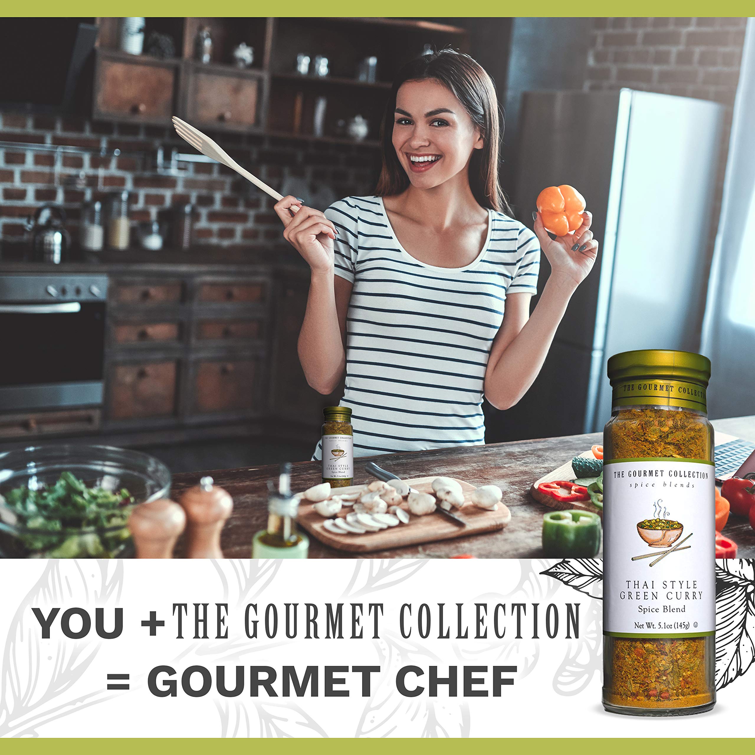 Premium Thai Green Curry Spice Blend - Sweet & Spicy Seasoning for Chicken, Fish & Vegetables | 156 Servings | Perfect for Grilling, Stir-Fry & Meal Prep