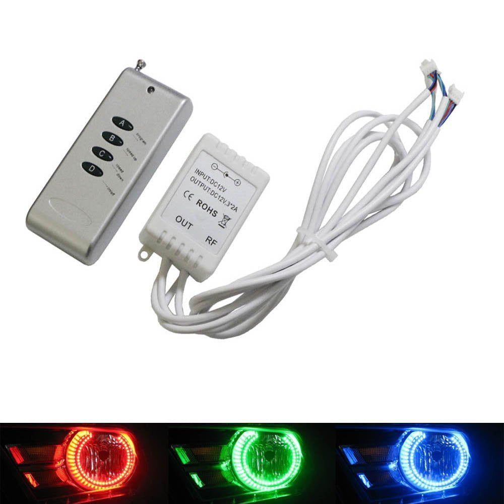 48W 4-Output RGB Wireless Remote Control LED Light Bar with Strobe Effects - Waterproof Off-Road Lighting for Trucks, Jeeps, ATVs, Boats & Motorcycles - Perfect for Night Driving, Camping & Emergency Use