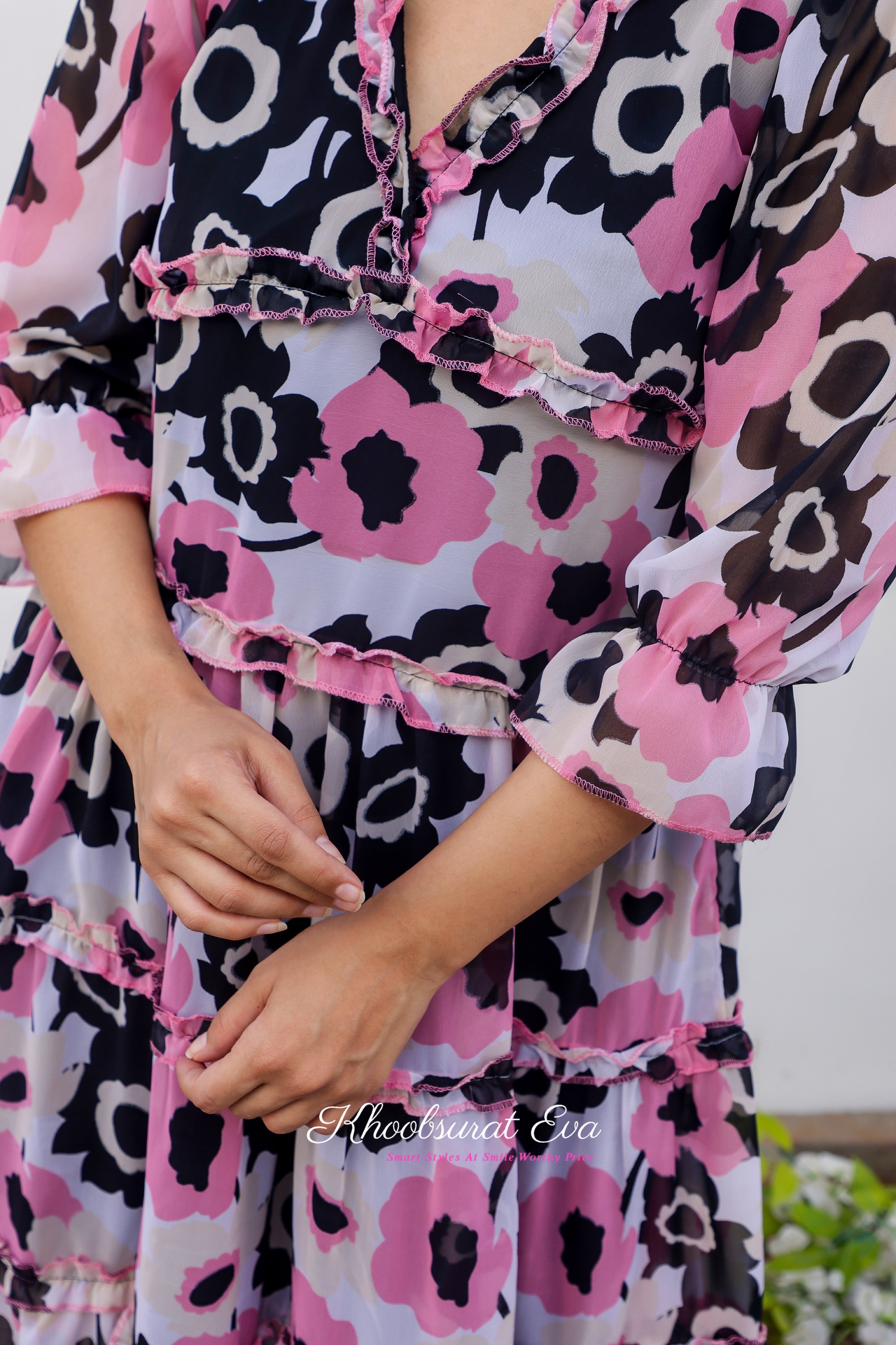 Elegant Pink Floral Print Maxi Dress for Women - Summer Beach Party & Boho Chic Fashion - Perfect for Vacations, Weddings & Outdoor Events