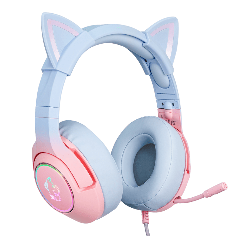ONIKUMA K9 CAT ELF RGB Stereo Gaming Headset with Mic for PS4, Xbox One, PC, Nintendo Switch - Wired Over-Ear Headphones for Pro Gamers & Streaming (Perfect for FPS, RPG & Online Multiplayer Games)