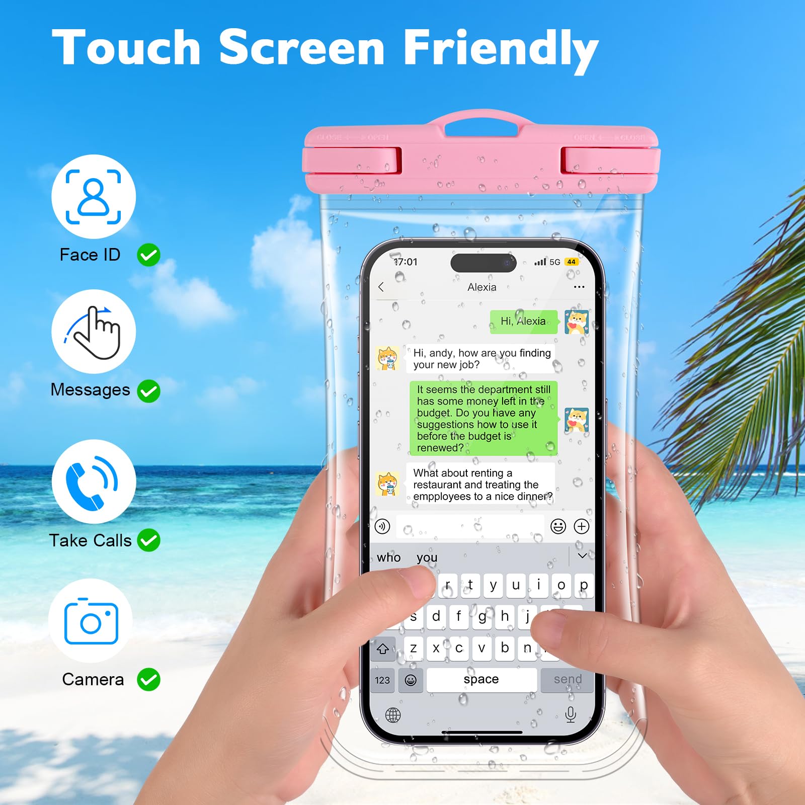2 Pack Waterproof Phone Pouch [3D] - IPX8 Clear Dry Bag for iPhone 15 Pro Max 14 13 12 11 & Samsung Up to 7.2