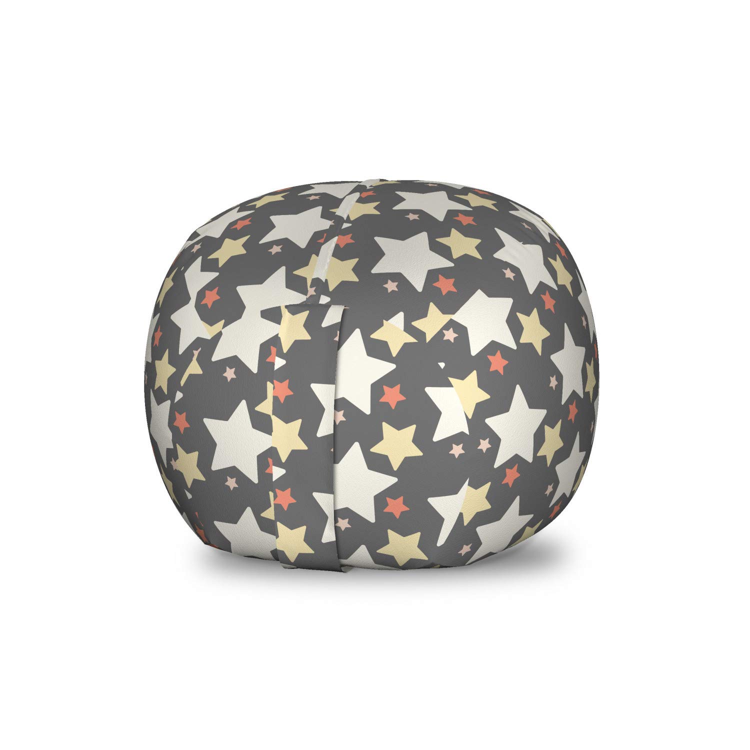 Ambesonne Retro Toy Storage Bag Chair - Colorful Star Silhouette Design, Washable Stuffed Animal Organizer for Kids Room, Small Multicolor (Perfect for Nursery, Playroom & Bedroom Organization)