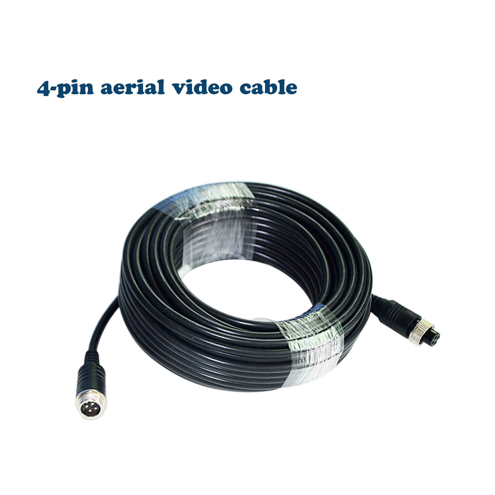 34FT/10m Backup Camera Extension Cable - 4Pin Aviation Video Cable for Car & CCTV Rear View Camera Systems - Durable AV Extension Wire for Trucks, RVs, Trailers & Parking Assistance