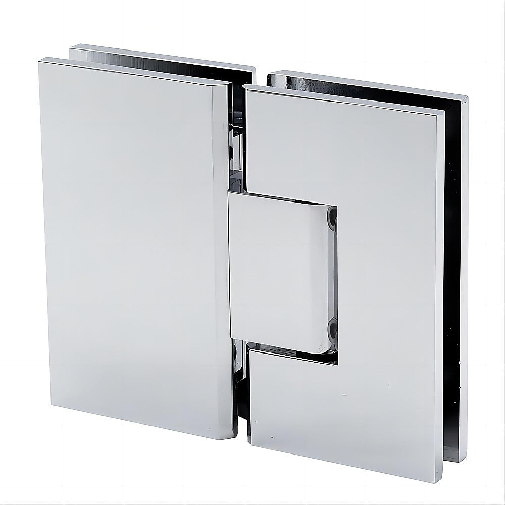 120x120cm Frameless Corner Shower Screen with Chrome Brackets & Brass Hinges - Square Double Pull Handle for Modern Bathroom - Waterproof Glass Enclosure for Shower Stall or Bathtub Area