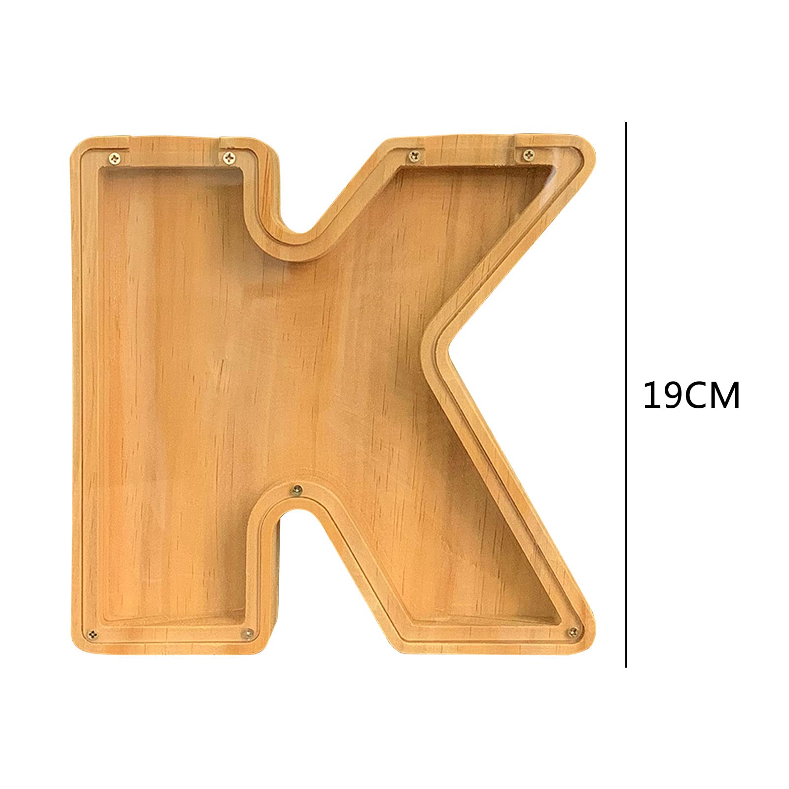 Creative Wooden Coin Bank & Tip Jar - 26 English Alphabet Money Saving Box, Non-Toxic DIY Piggy Bank for Coins | Personalized Gift for Kids, Home Office Savings, Wedding Money Box