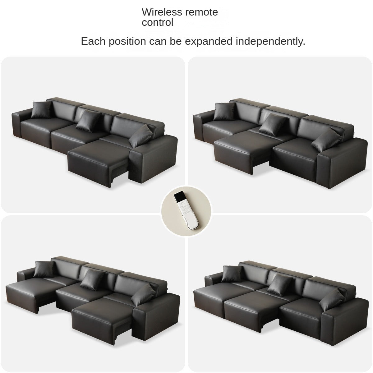 Organic Leather Art Sofa with Retractable Bed - Big Black Bull Electric Sofa Bed for Living Room, Guest Room & Small Space Comfort