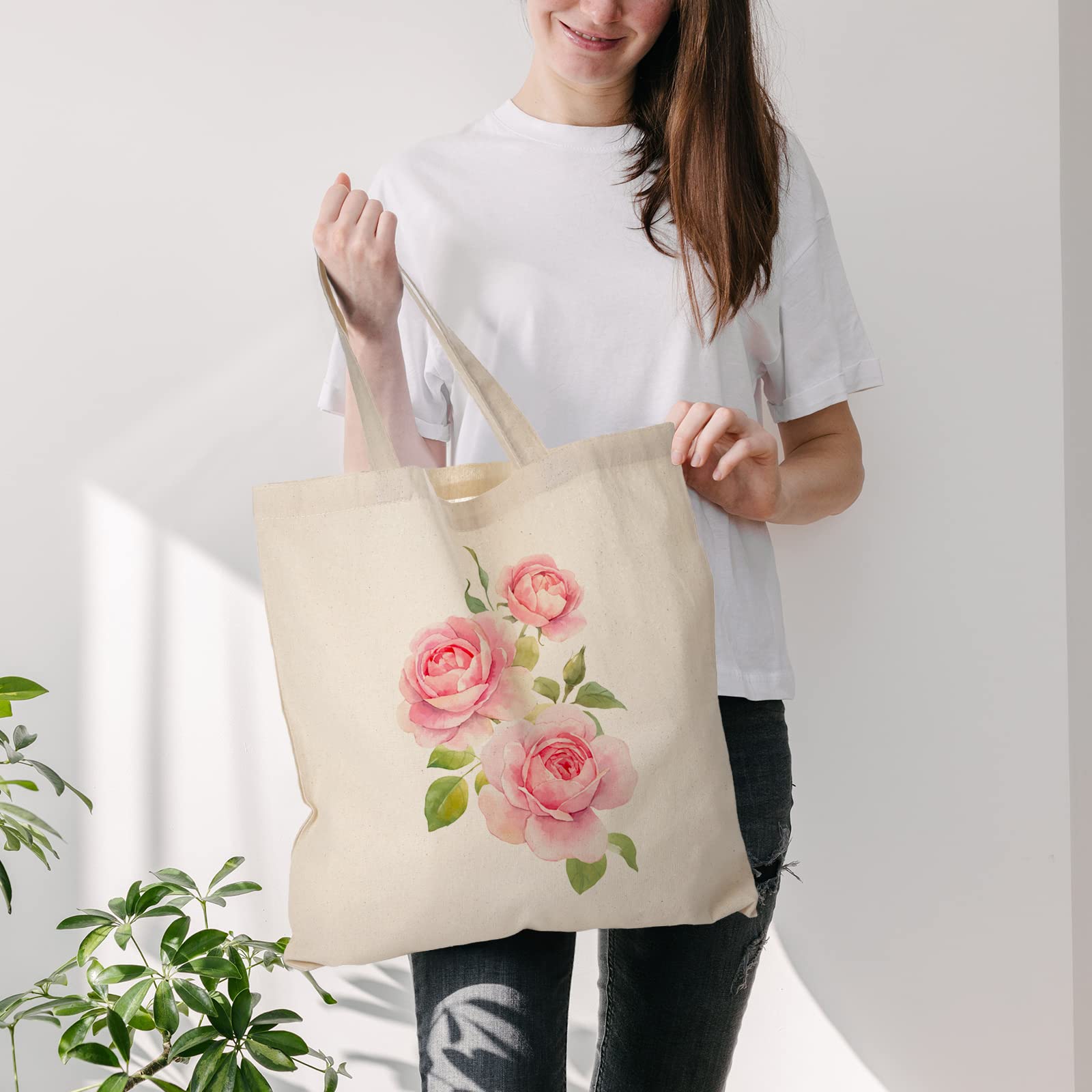40 Pack Blank Natural Cotton Canvas Tote Bags Bulk - Sublimation Ready Reusable Grocery Shopping Bags with PTFE Sheet for Heat Transfer DIY Crafts, Gifts, Events & Farmers Market (White) - Perfect for Custom Designs, Promotional Giveaways & Eco-Friendly Shopping