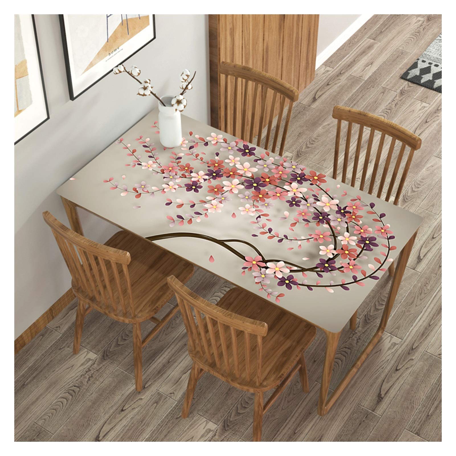 3D PVC Table Cover Protector - 1.5mm Thick Wipeable Plastic Tablecloth - Waterproof Desk Pad Mat for Dining Room, Office & Kitchen - 80x120cm (31x47 Inches) - Easy to Clean & Durable Surface Protection