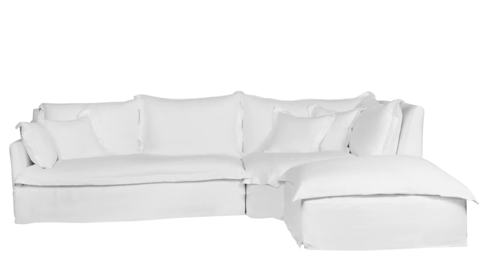 St. Lucia 3-Piece Slipcovered Sectional Sofa Set with LAF Technology - Perfect for Living Room, Family Room & Home Theater Comfort