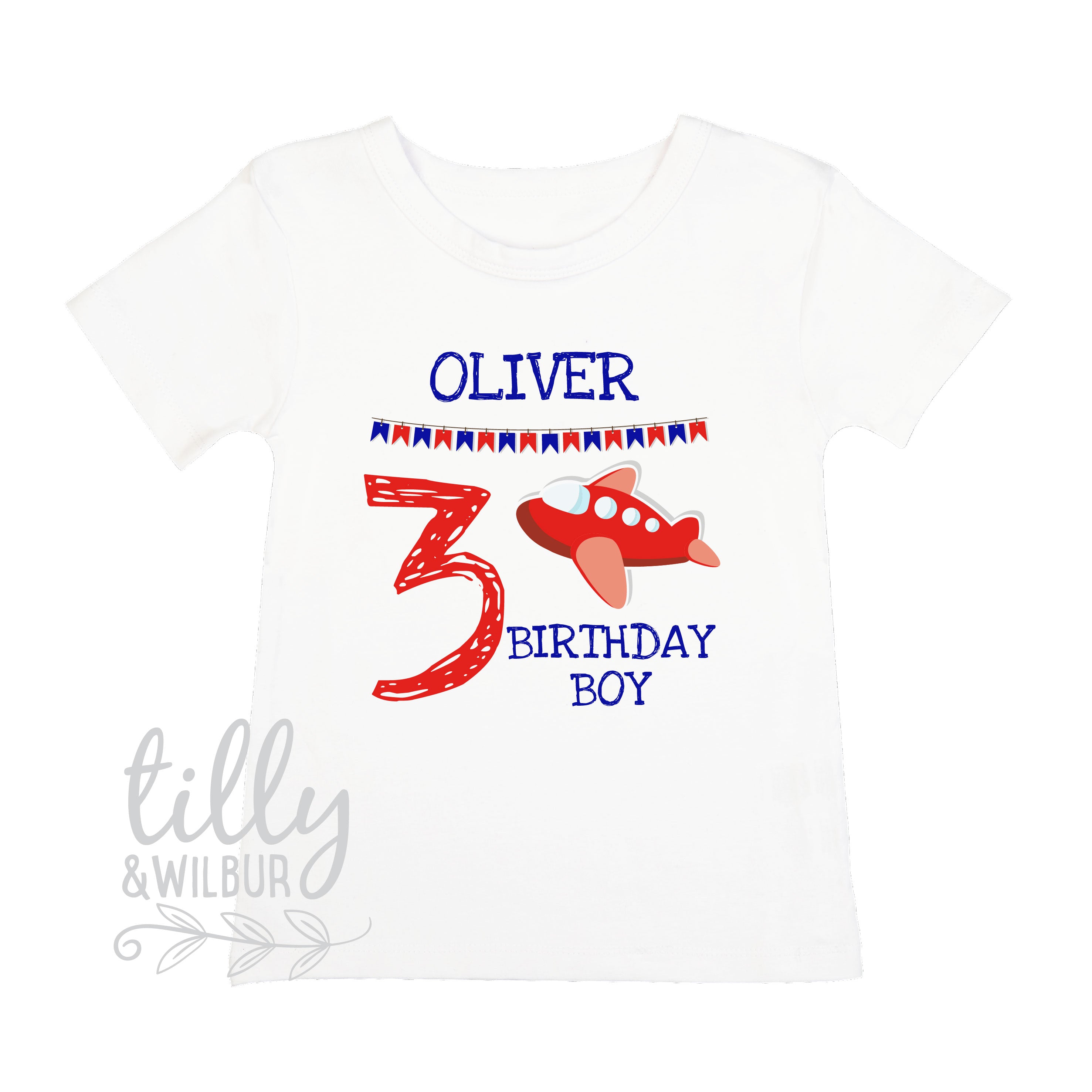 Custom 3rd Birthday T-Shirt with Airplane Design & Personalization - Perfect for Toddler Birthday Parties & Airplane-Themed Events