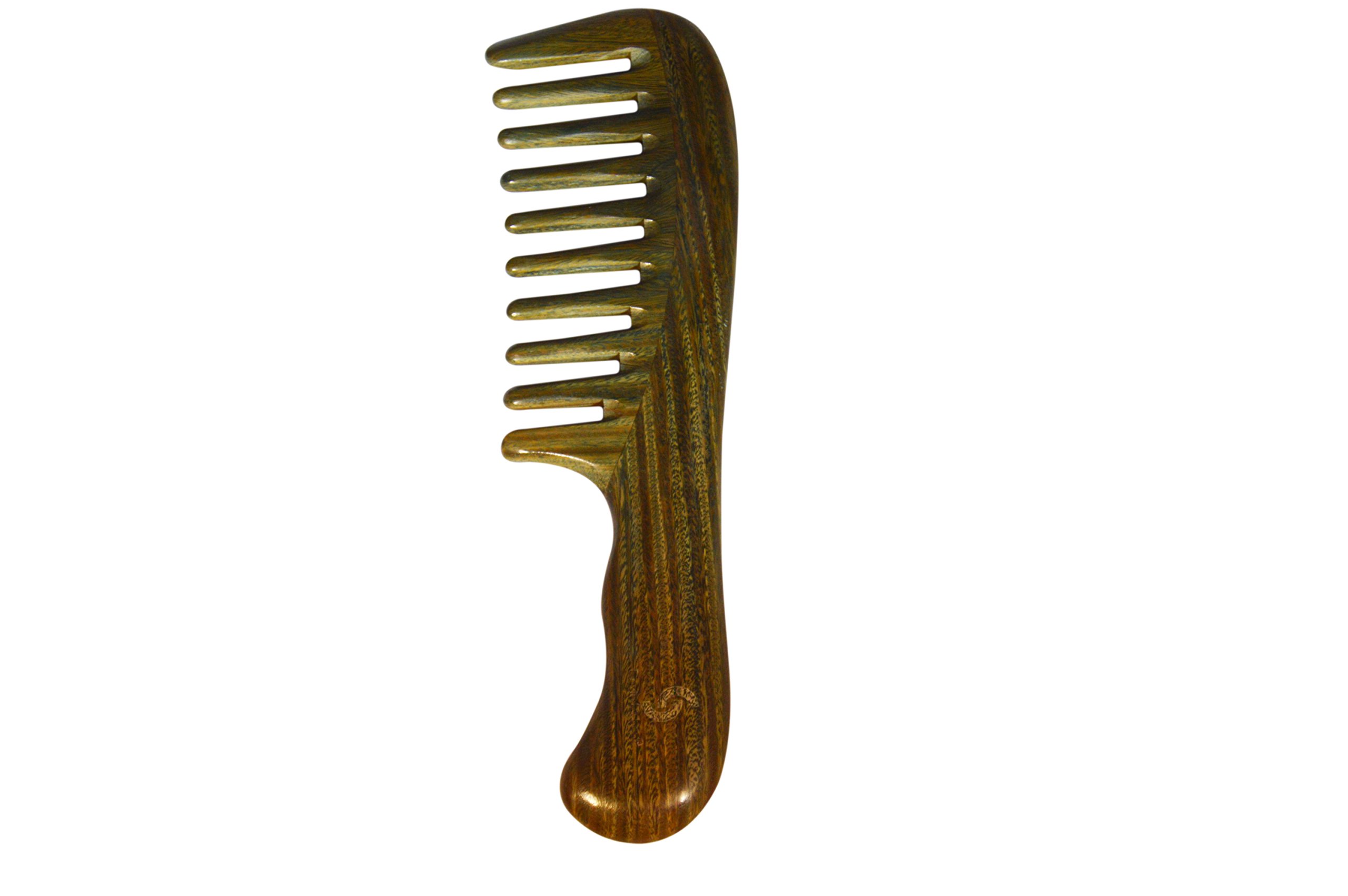 Premium Sandalwood Wood Comb for Men & Women - Wide Tooth Natural Wooden Comb for Beard & Hair Care - Aromatherapy Massage Comb for Relaxing Scalp & Styling - Perfect for Daily Grooming, Travel & Spa Use
