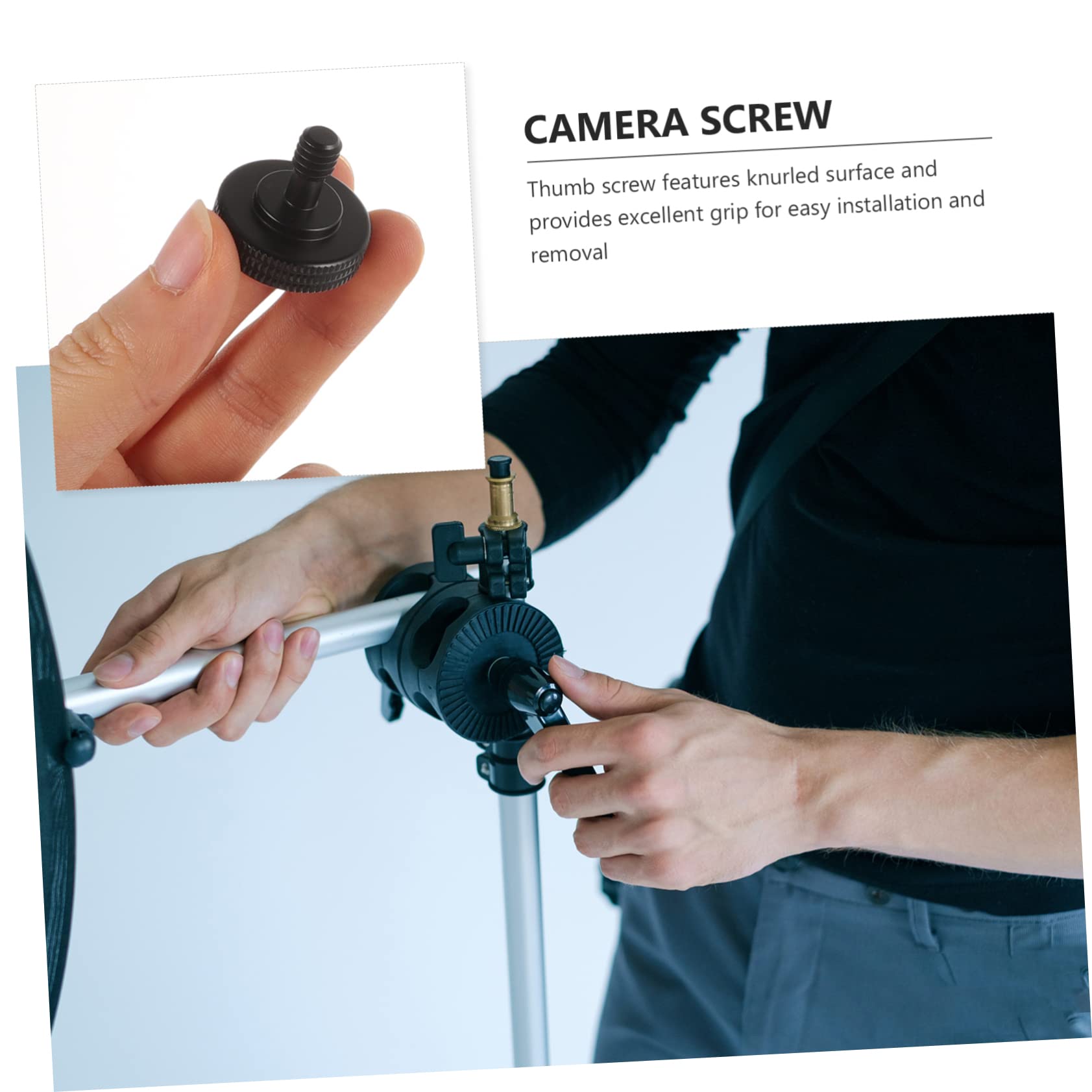 Jojofuny Set of 4 1/4 Inch Camera Mount Thumb Screws - Durable Aluminum Alloy Quick Release Screws for DSLR, Mirrorless Cameras & Tripods - Perfect for Photography, Videography & Studio Equipment