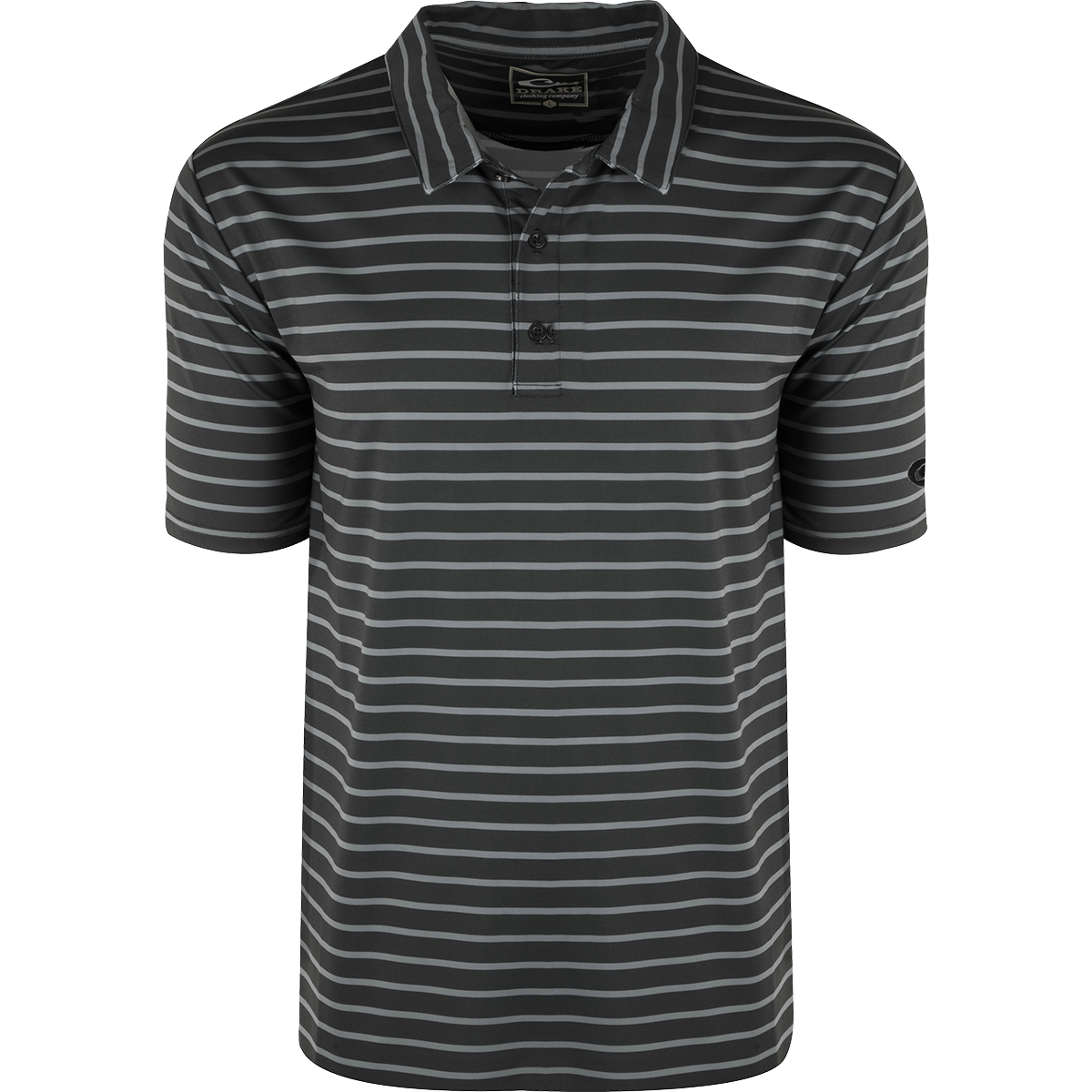Performance Stretch Striped Short Sleeve Polo Shirt for Men - Breathable Moisture-Wicking Golf & Casual Wear