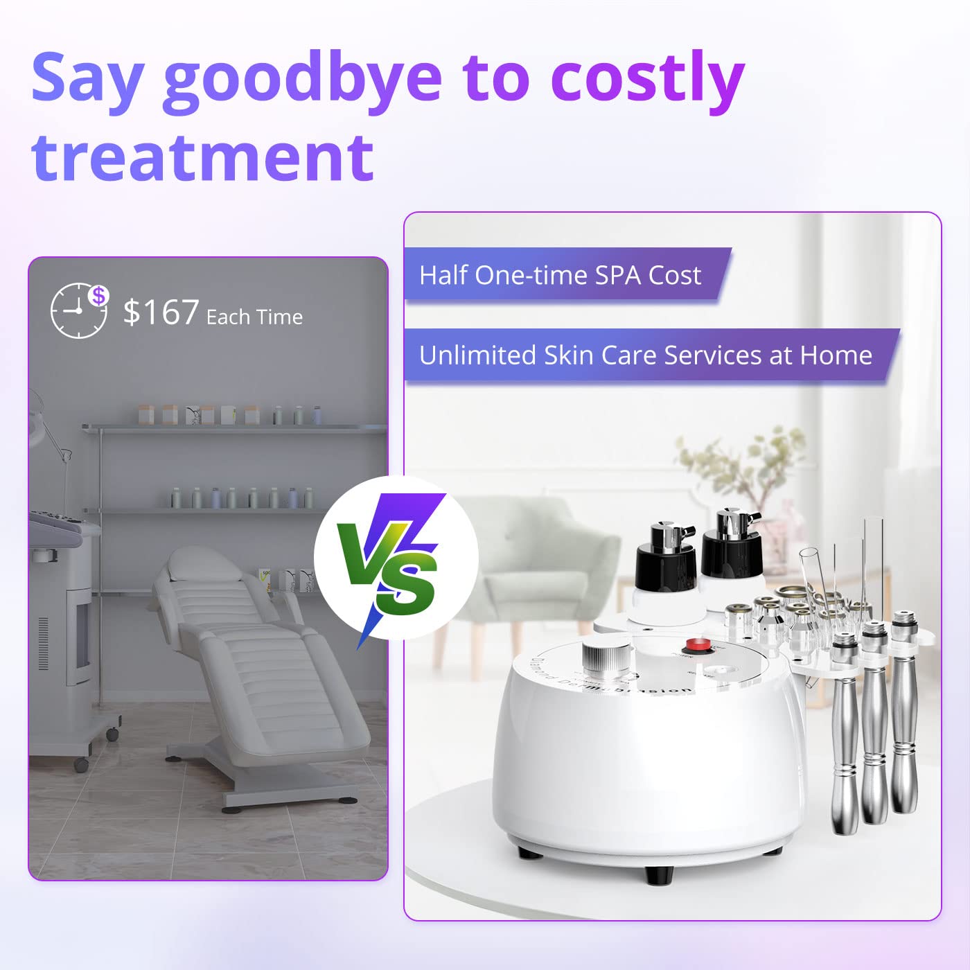 Professional Diamond Microdermabrasion Machine for Face & Body - 250Pcs Cotton Filters Included - At-Home Skin Exfoliation & Rejuvenation Treatment for Glowing Skin