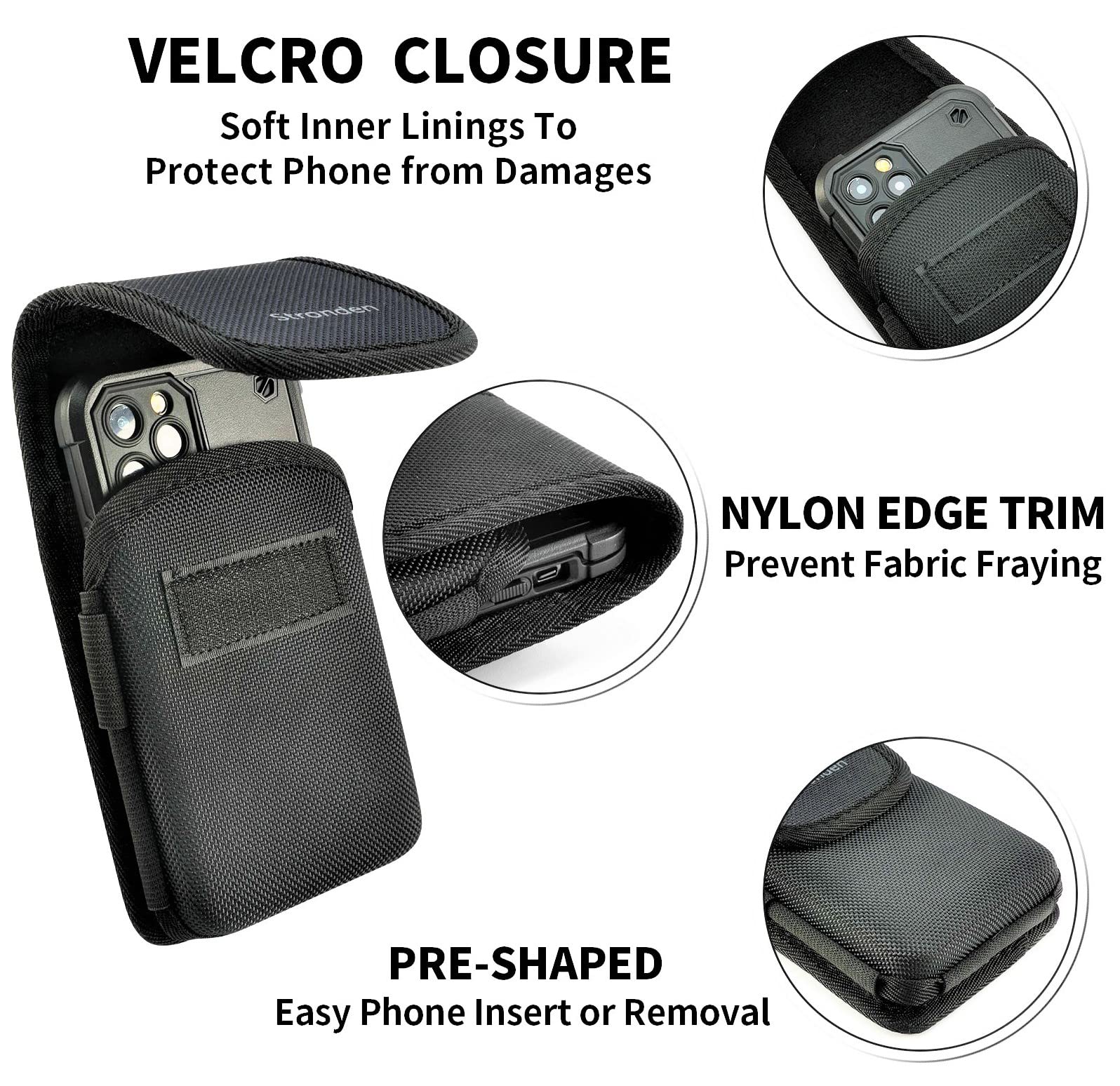 Military Grade Nylon Belt Holster for Samsung Galaxy S25 Plus/S24 Plus/S23 Plus/S22 Plus/S21 Plus & Google Pixel 7/6 - Heavy Duty Phone Pouch Compatible with Otterbox Defender Case - Perfect for Outdoor, Construction & Tactical Use