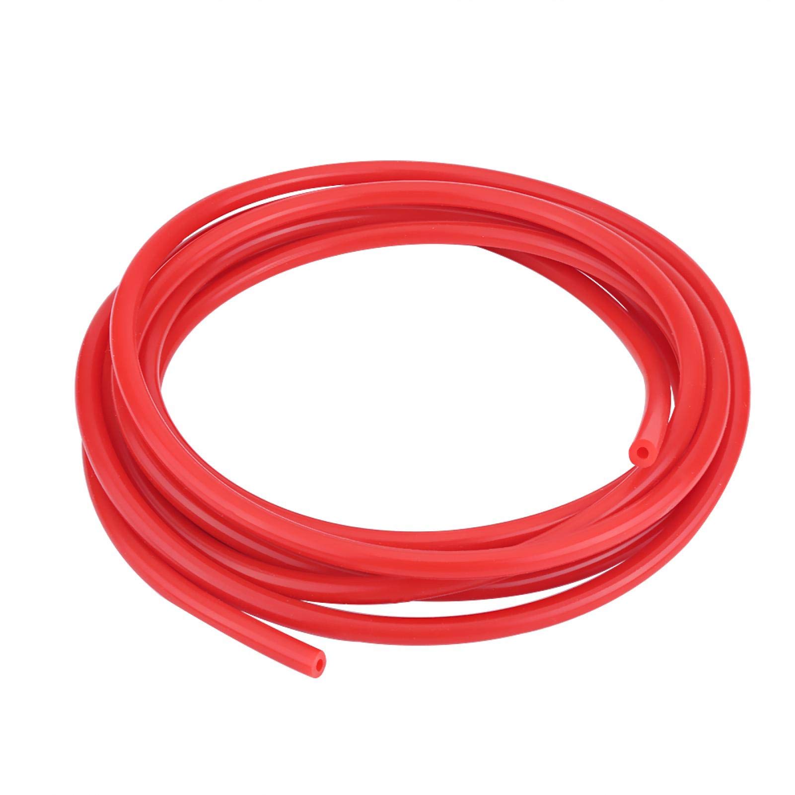 Universal 4mm 5M Silicone Vacuum Tube Hose - High Temperature Resistant Car Auto Vacuum Pipe for Engine, HVAC & Brake Systems (Red)