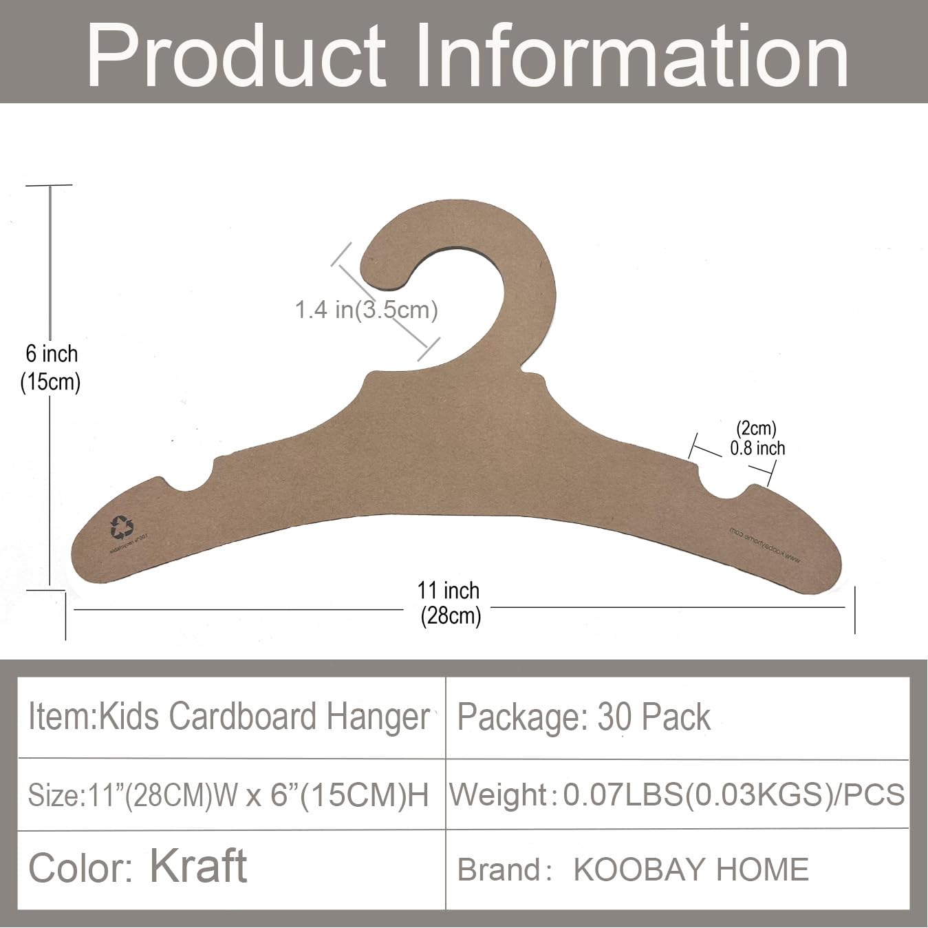 30 Pack Eco-Friendly Cardboard Baby Hangers - 11
