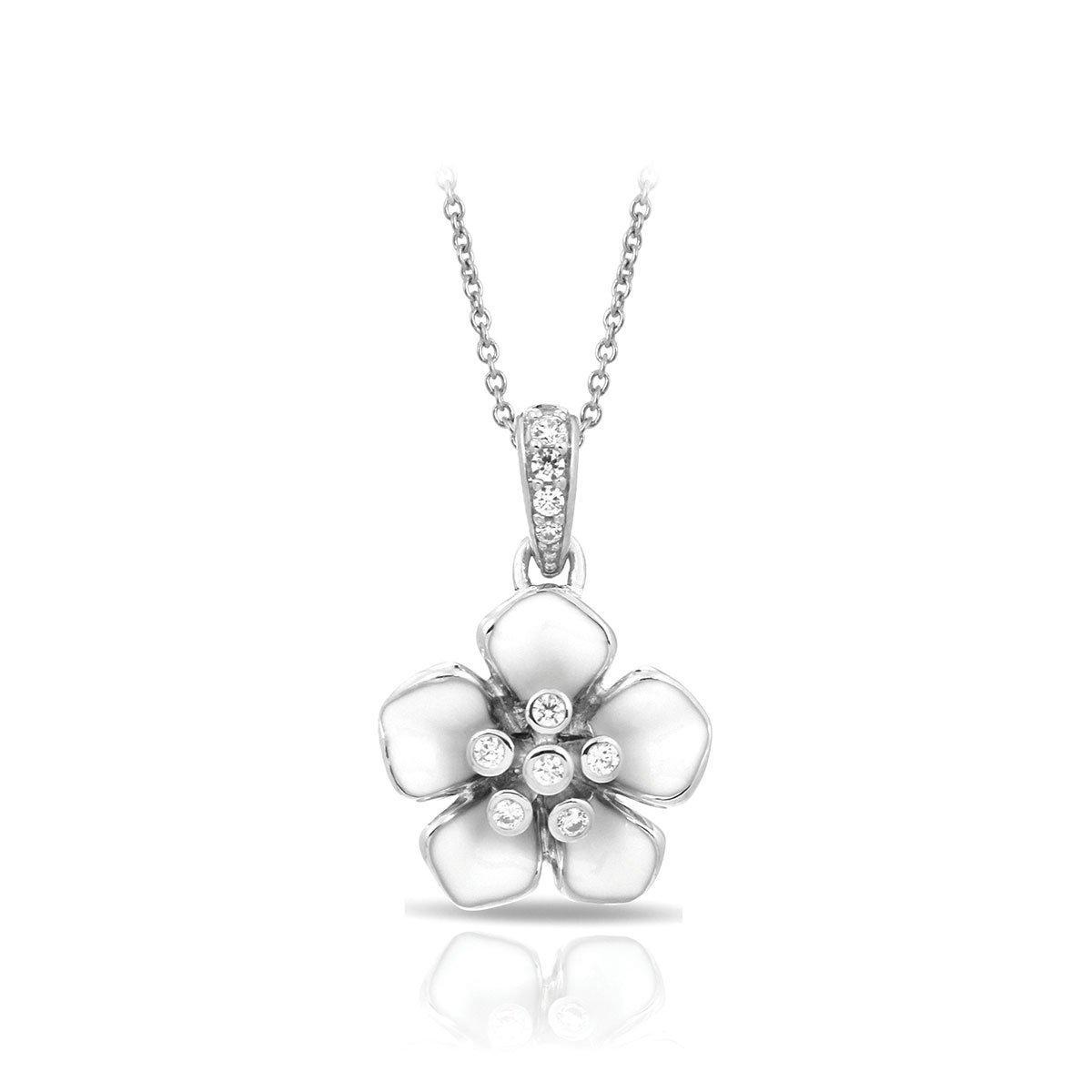 Forget Me Not Pendant Necklace - Sterling Silver Floral Charm Jewelry Gift for Women - Perfect for Anniversaries, Birthdays & Romantic Occasions