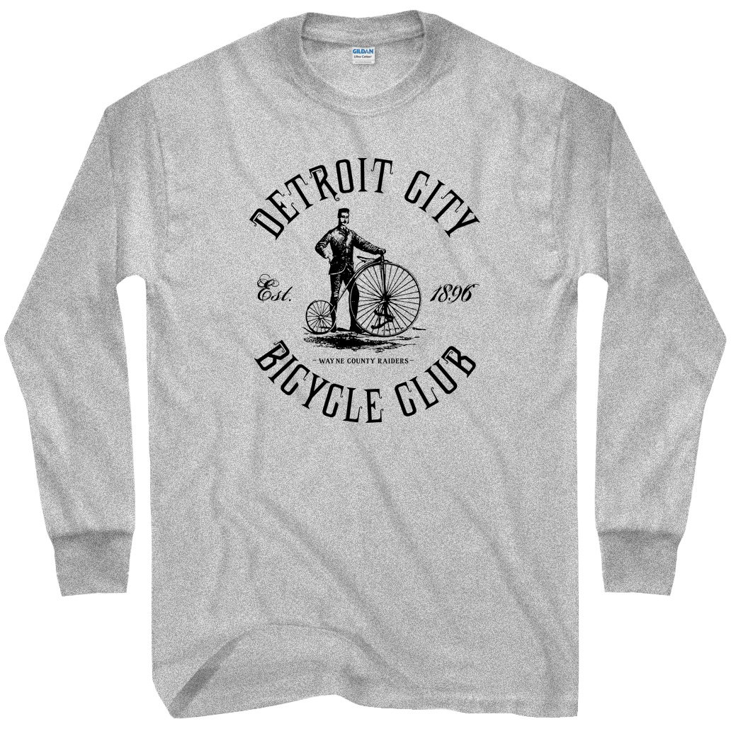 Smash Transit Men's Detroit Bicycle Club Long Sleeve T-Shirt - Cycling & Casual Wear - Comfortable Cotton Tee for Biking, Commuting & Everyday Use