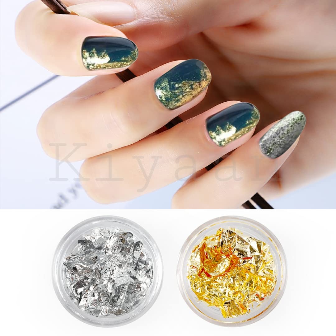 Premium Nail Art Foil Paper - Golden & Silver Metallic Designs for Professional Nail Decoration | DIY Manicure, Salon Nails, Party Glam Looks