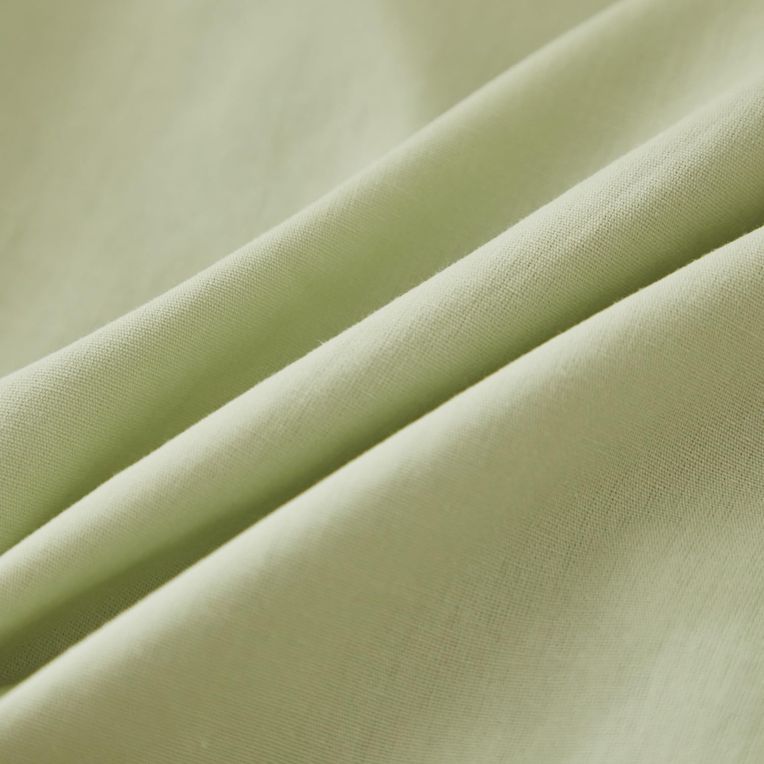 Lemfux Decorative Pillow Covers - Set of 2 Green Euro Shams 20x20 Inch, 100% Cotton Shabby Chic Pillowcases for Sofa, Bed & Couch - Coquette Style Home Decor